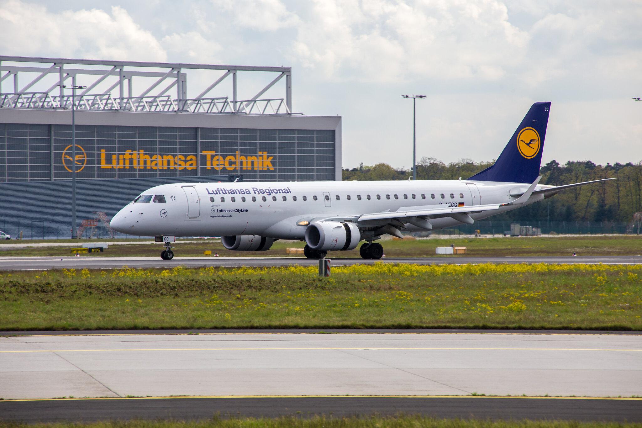 Frankfurt Airport: Lufthansa (LH / DLH) | Operator: Lufthansa CityLine |  Embraer E190LR E190 | D-AECG | MSN 19000368