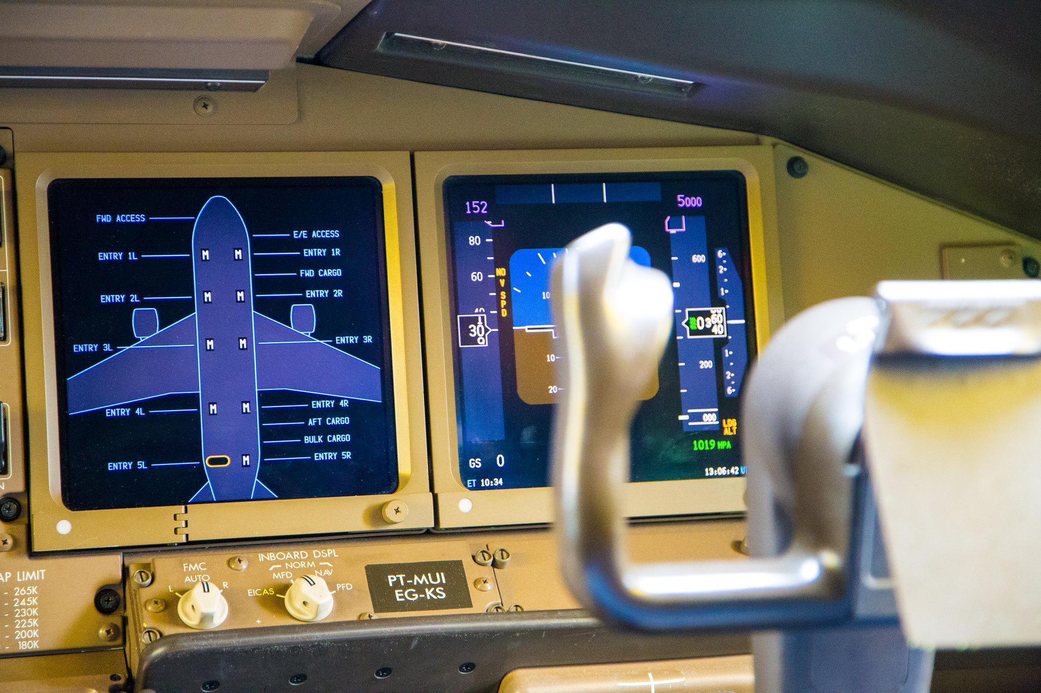 Frankfurt Airport: LATAM Airlines (LA / LAN) | Operator: LATAM Brasil |  Boeing 777-32W(ER) B77W | PT-MUI | MSN 40589 | Cockpit