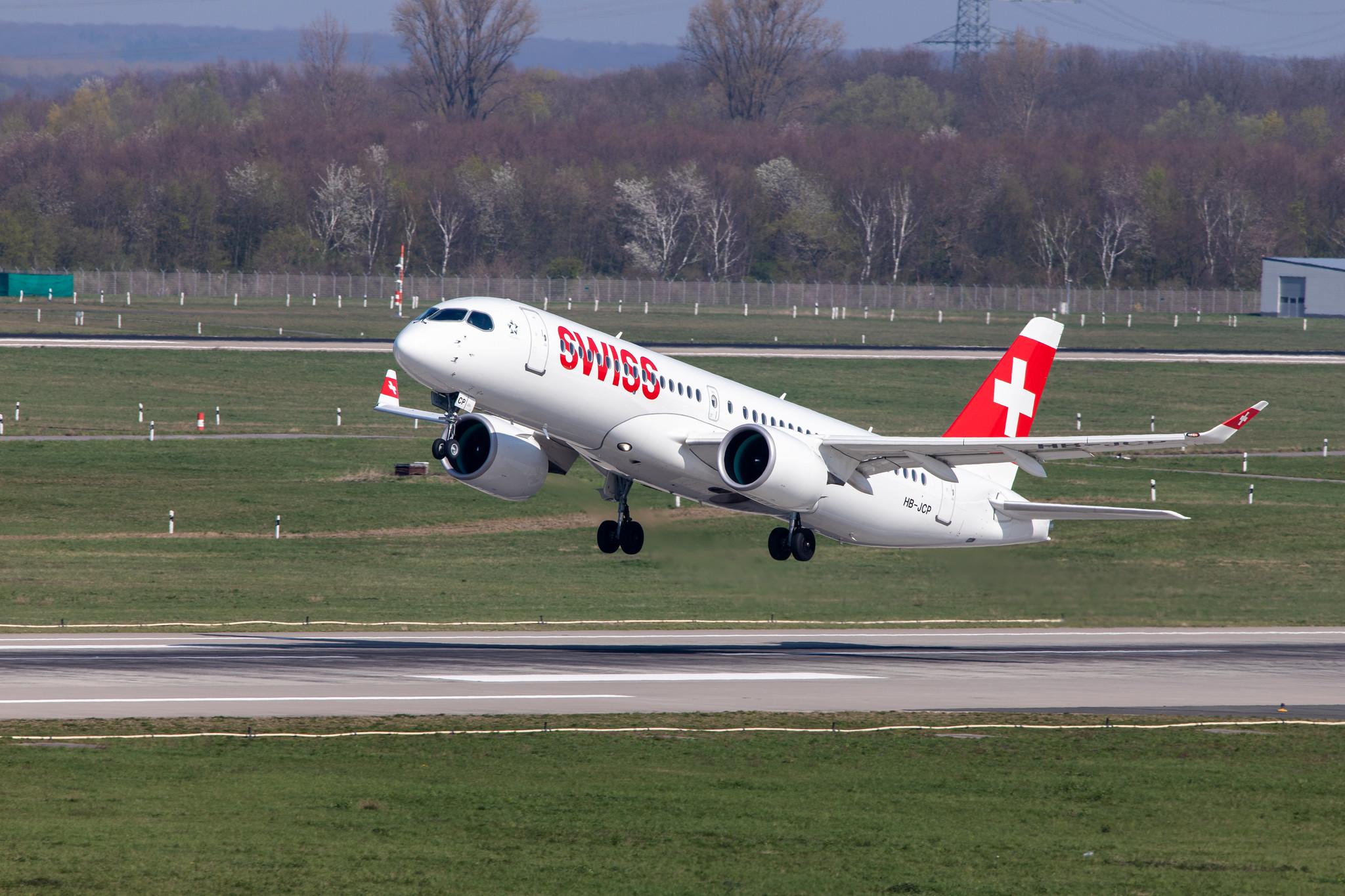 Düsseldorf Airport: Swiss (LX / SWR) |  Airbus A220-300 BCS3 | HB-JCP | MSN 55036