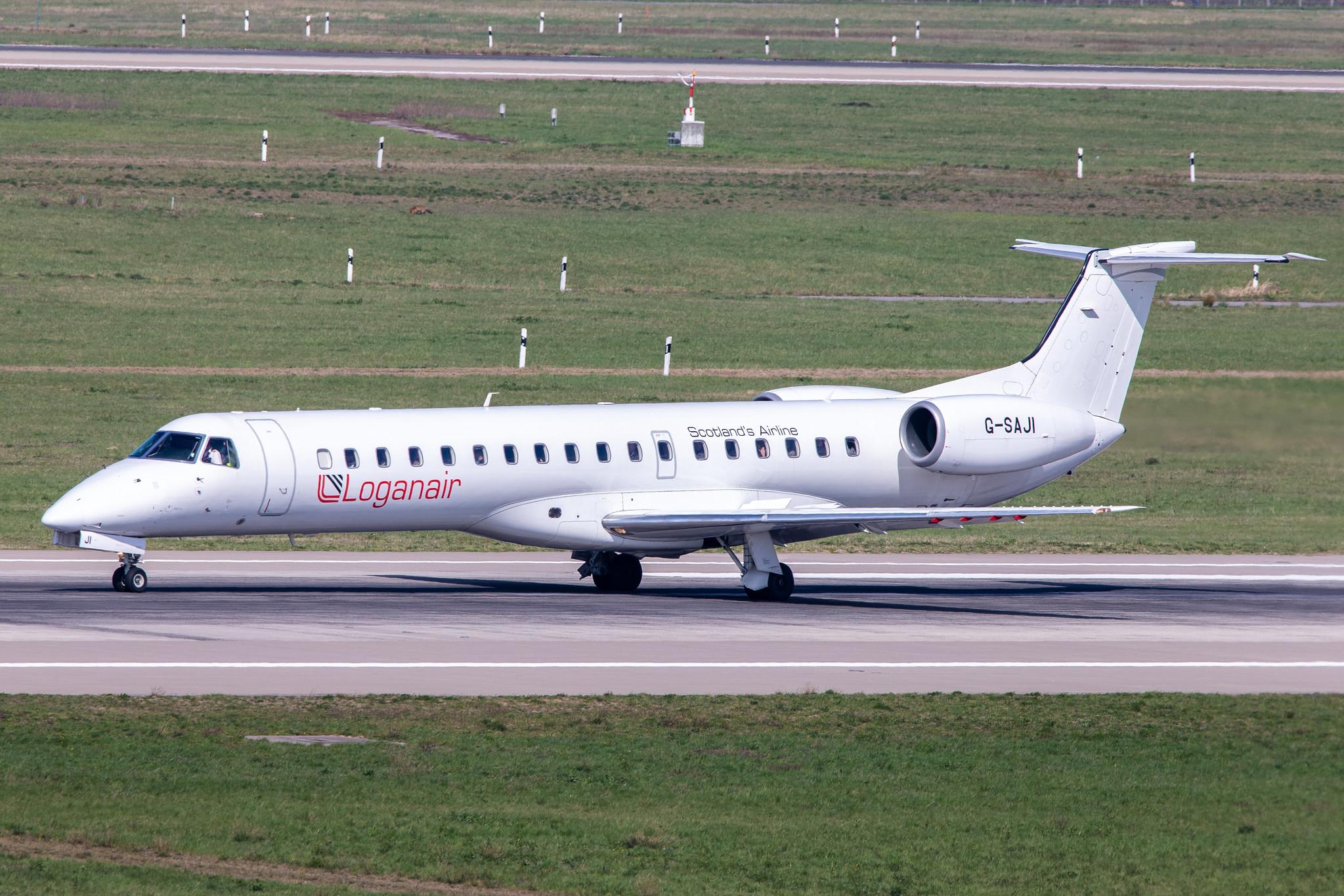 Düsseldorf Airport: Loganair (LM / LOG) |  Embraer ERJ-145EP E145 | G-SAJI | MSN 145201