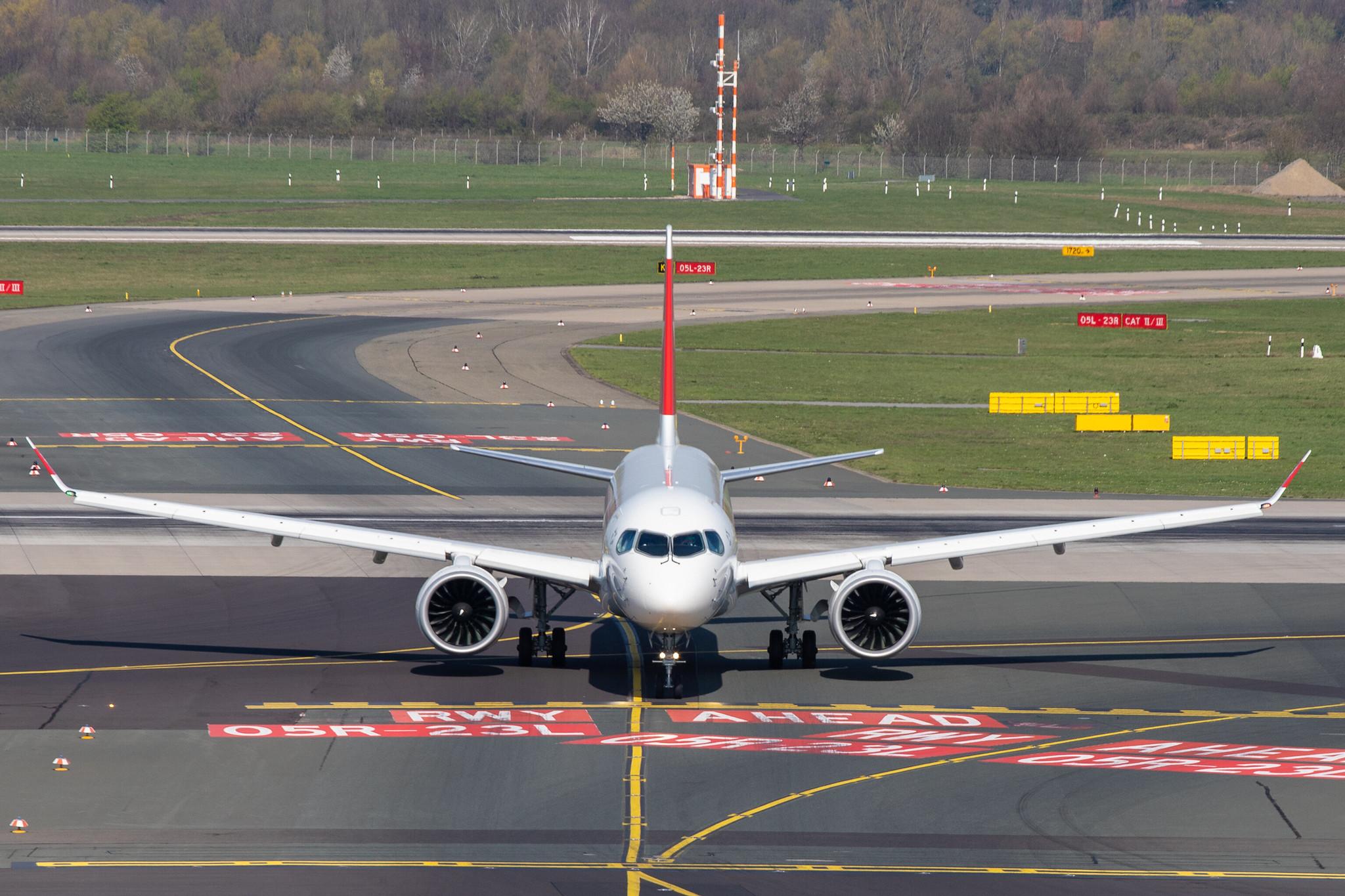 Düsseldorf Airport: Swiss (LX / SWR) |  Airbus A220-300 BCS3 | HB-JCP | MSN 55036