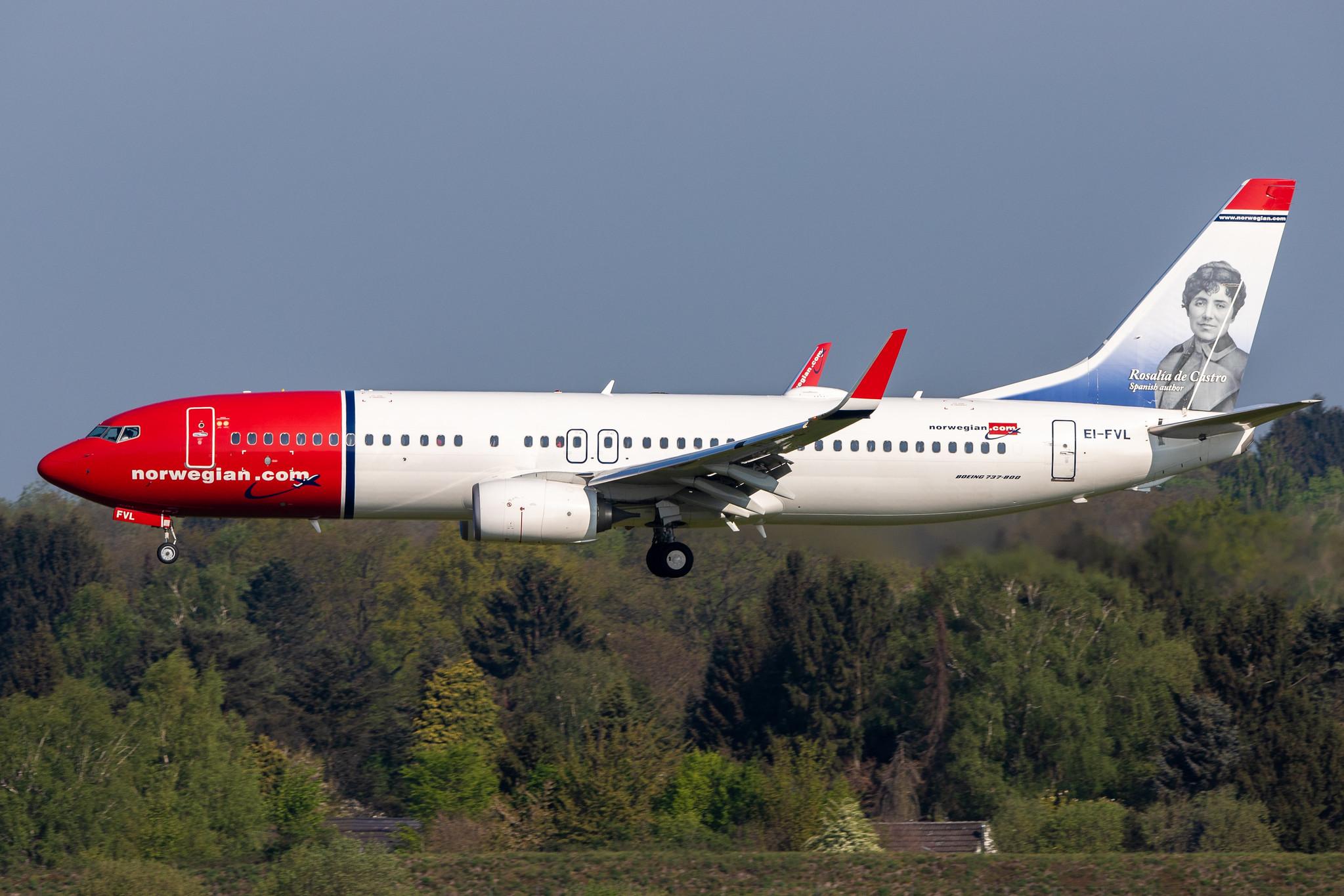 Hamburg Airport: Norwegian (DY / NAX) |  Boeing 737-8JP B738 | EI-FVL | MSN 42084