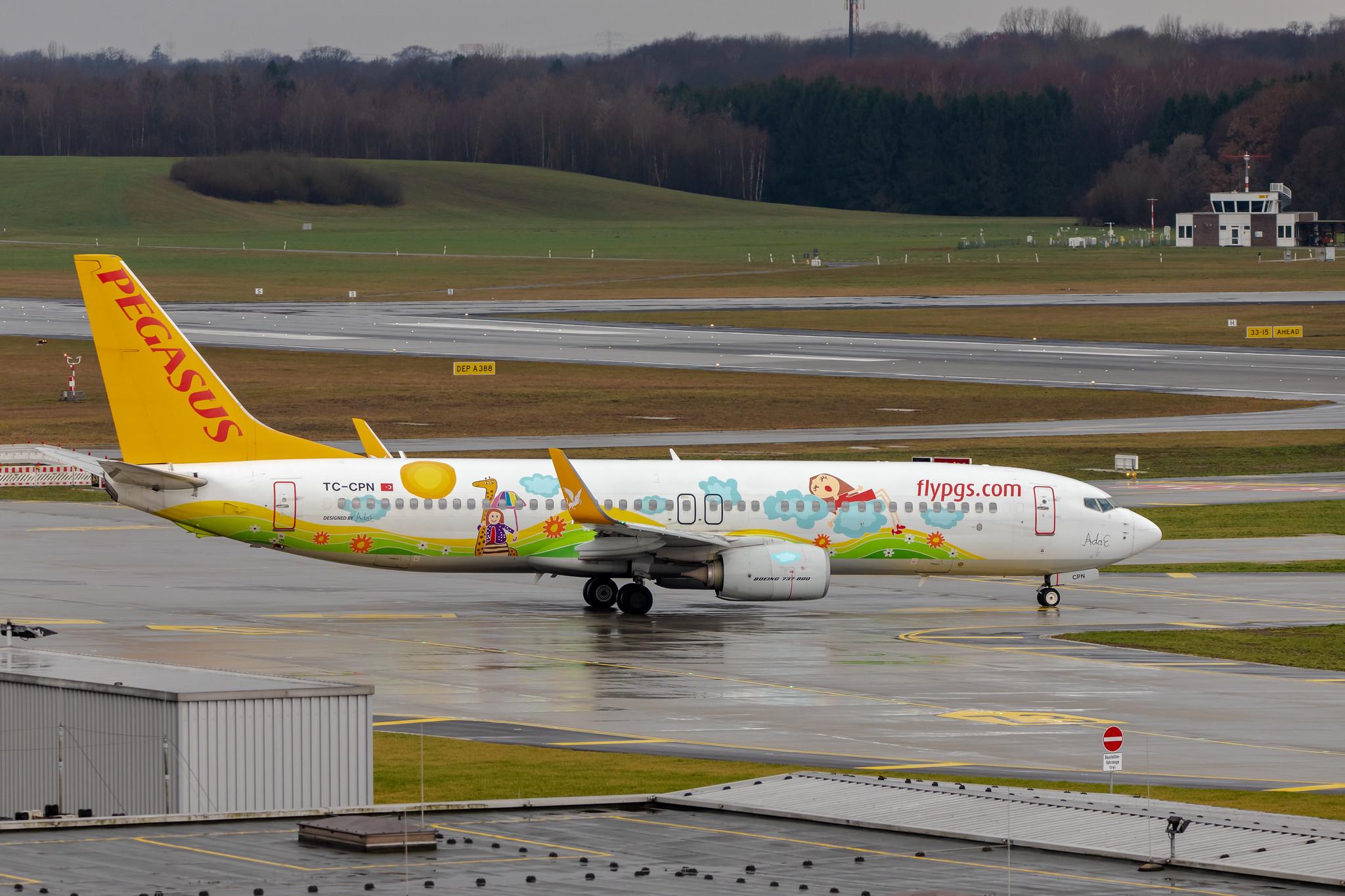 Hamburg Airport: Pegasus (PC / PGT) |  Livery: Ada E. Livery | Operator: Pegasus Airlines |  Boeing 737-82R B738 | TC-CPN | MSN 40013