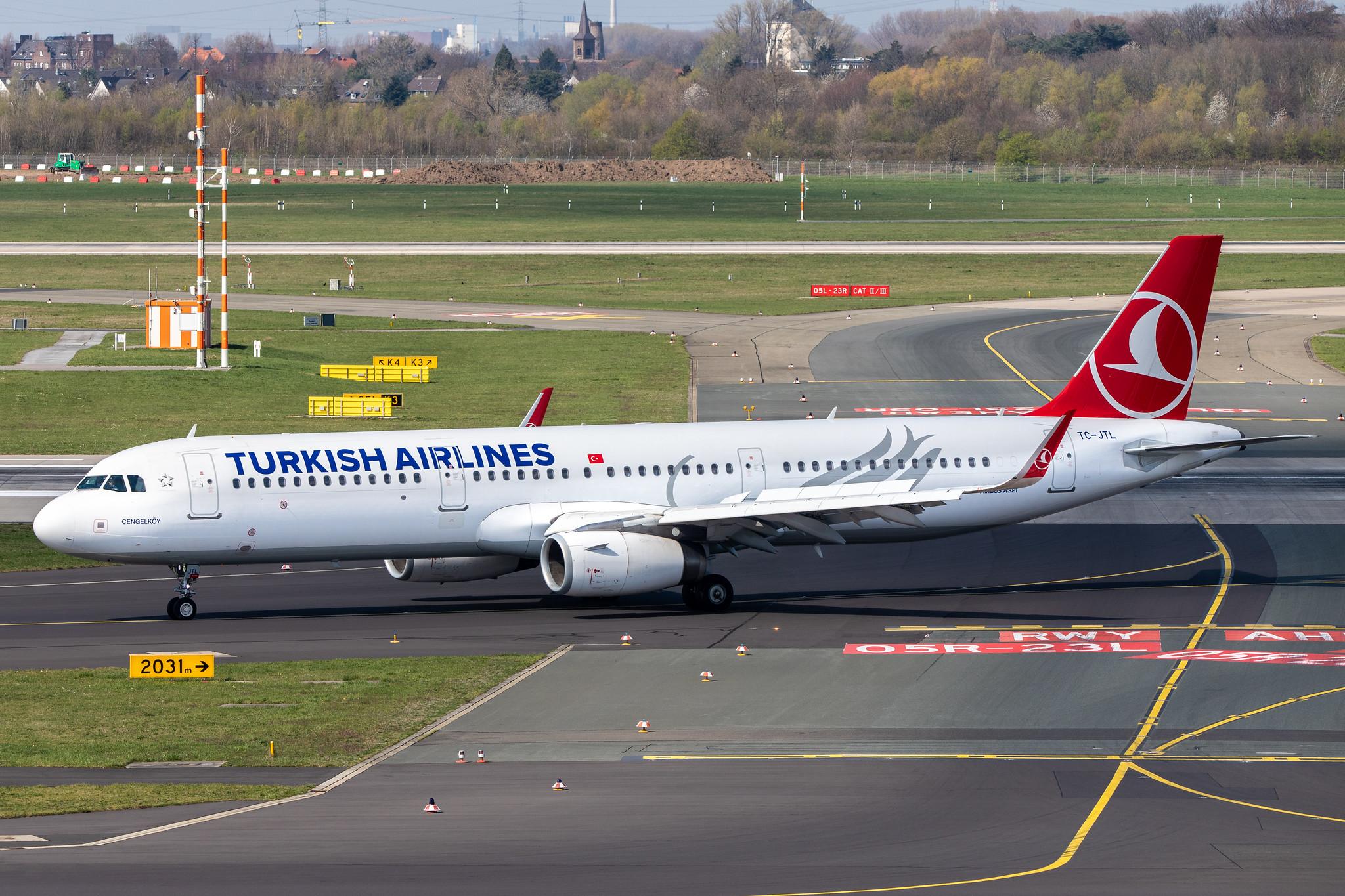 Düsseldorf Airport: Turkish Airlines (TK / THY) |  Airbus A321-231 A321 | TC-JTL | MSN 7166