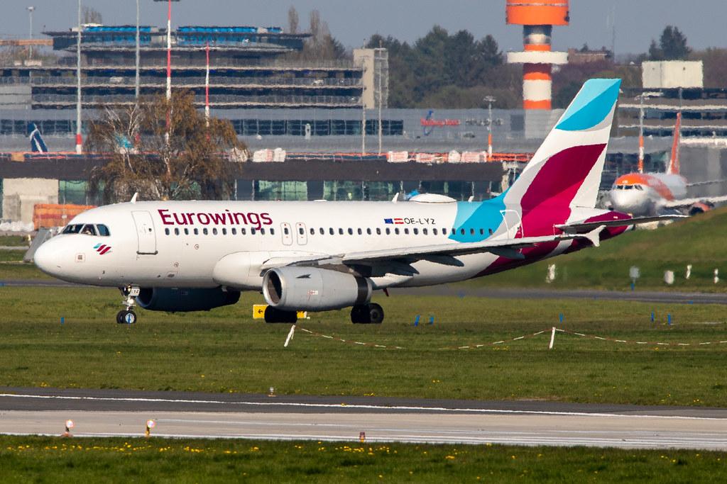 Hamburg Airport: Eurowings (EW / EWG) | Operator: Eurowings Europe |  Airbus A319-132 A319 | OE-LYZ | MSN 4227