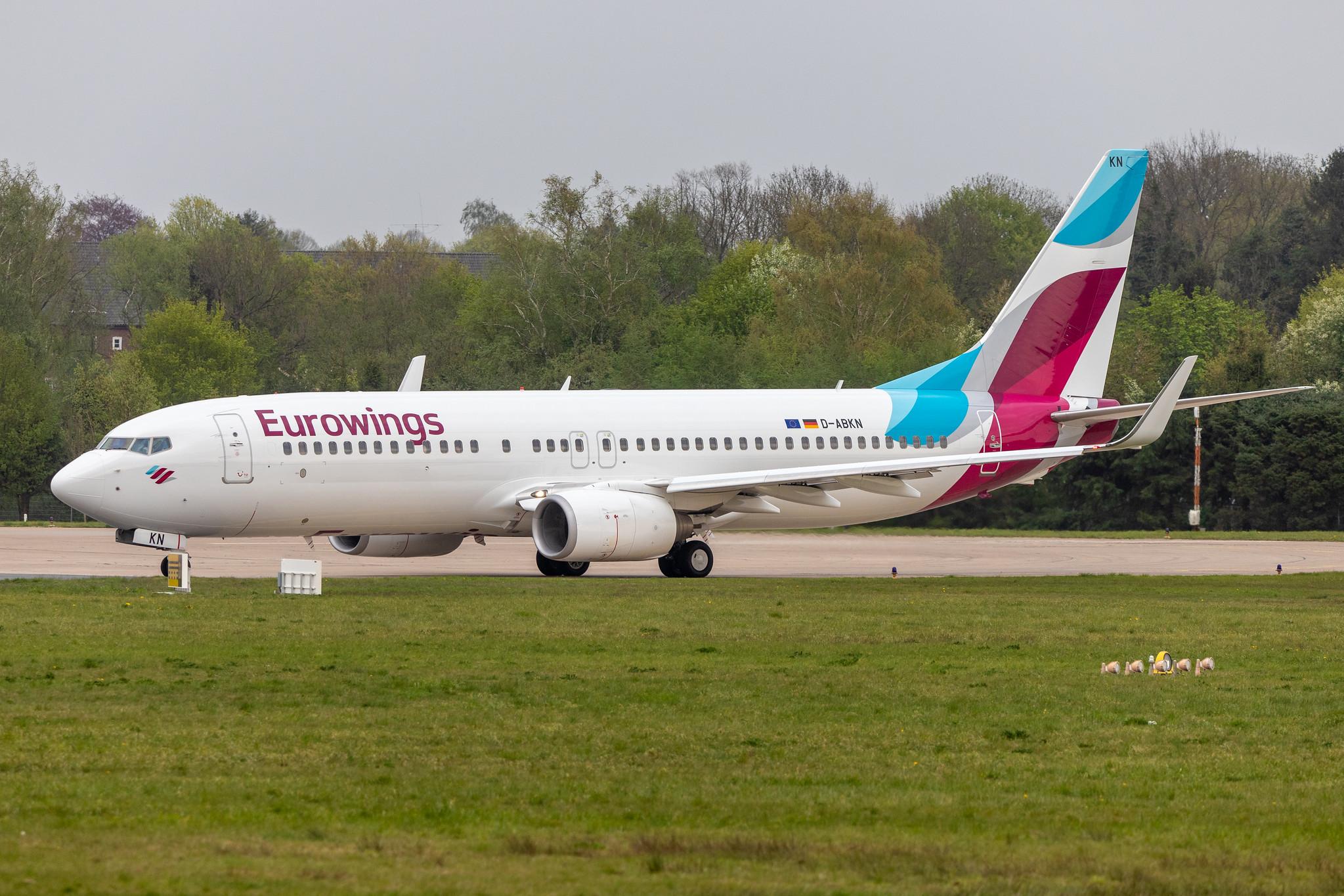 Hamburg Airport: Eurowings (EW / EWG) | Operator: TUI fly |  Boeing 737-86J B738 | D-ABKN | MSN 37756