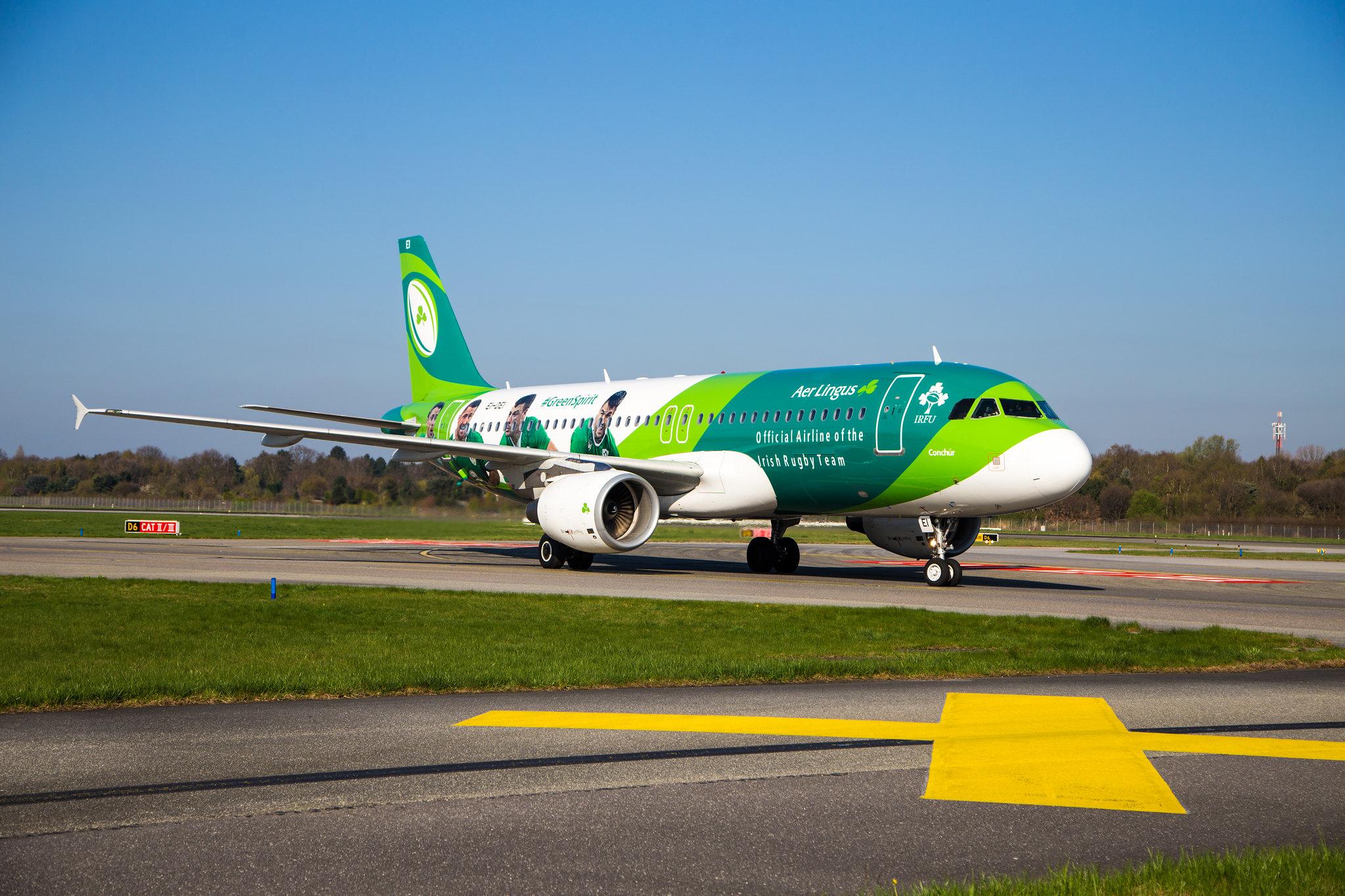 Hamburg Airport: Aer Lingus (EI / EIN) |  Livery: Irish Rugby Team Livery |  Airbus A320-214 A320 | EI-DEI | MSN 2374
