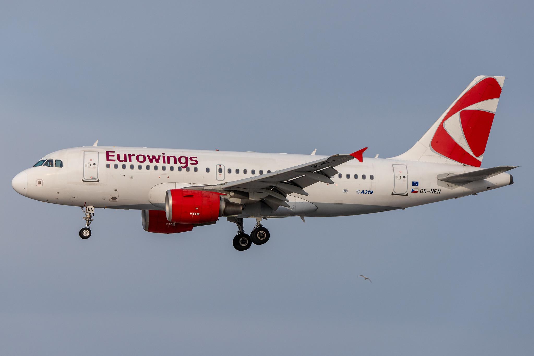 Hamburg Airport: Eurowings (EW / EWG) | Operator: Czech Airlines |  Airbus A319-112 A319 | OK-NEN | MSN 3436