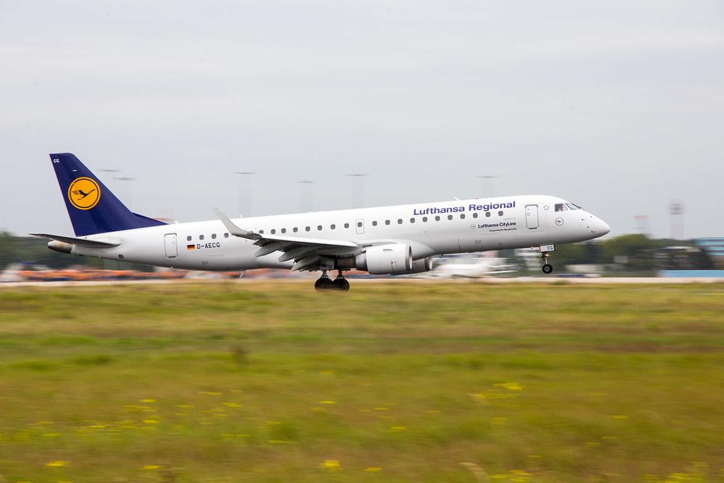 Spottertour am FRA: Lufthansa CityLine Embraer EJR-190LR E190 D-AECG