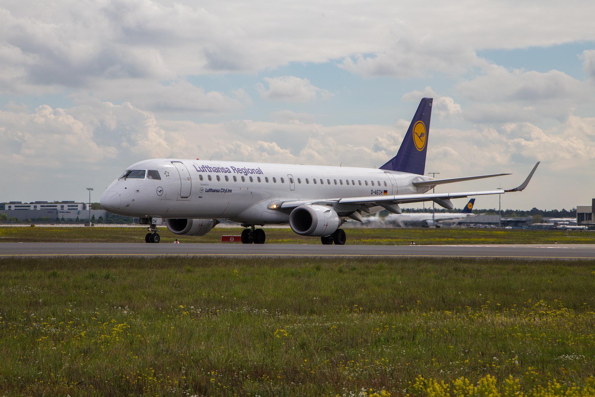 Frankfurt Airport: Lufthansa (LH / DLH) | Operator: Lufthansa CityLine |  Embraer E190LR E190 | D-AECH | MSN 19000376