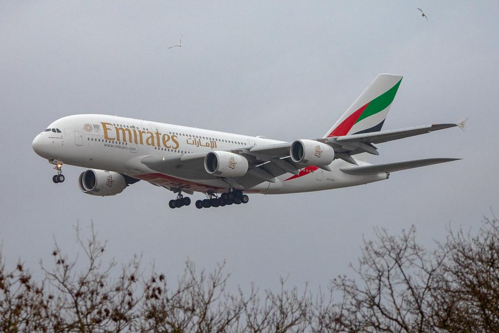 London Heathrow Airport: Emirates (EK / UAE) |  Airbus A380-861 A388 | A6-EUG | MSN 219