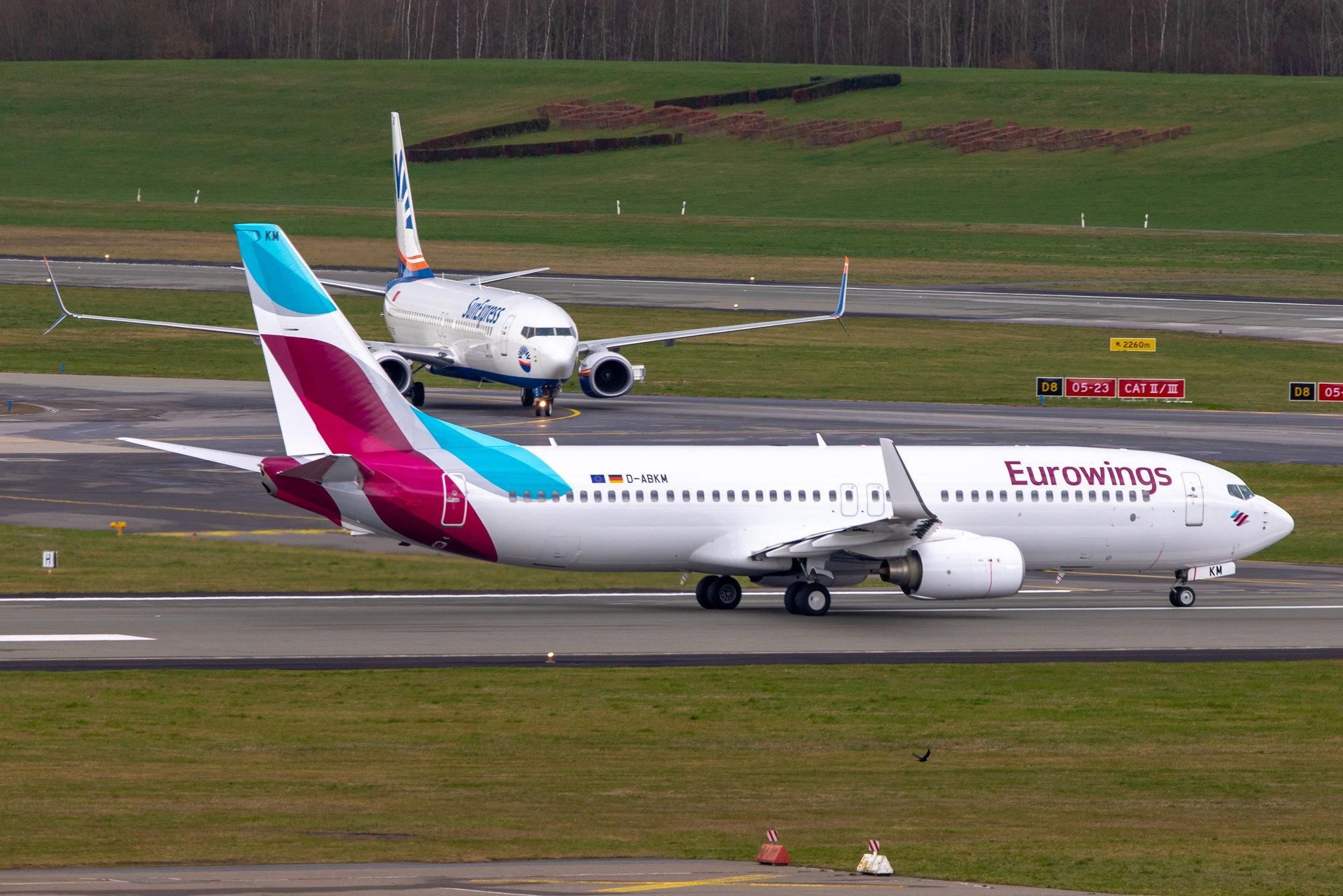 Hamburg Airport: Eurowings (EW / EWG) | Operator: TUI fly |  Boeing 737-86J B738 | D-ABKM | MSN 37755