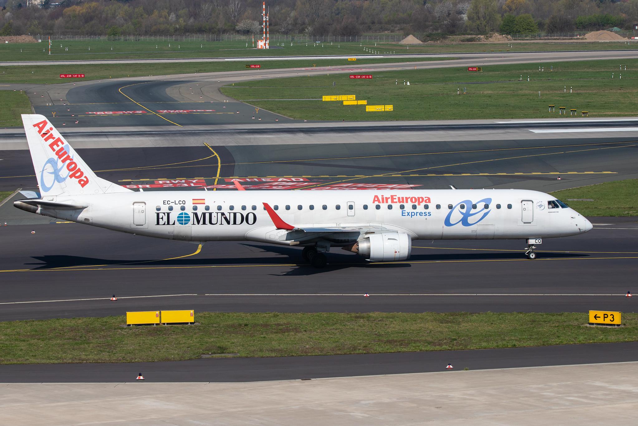 Düsseldorf Airport: Air Europa Express (UX / AEA) |  Embraer E195LR E195 | EC-LCQ | MSN 19000303