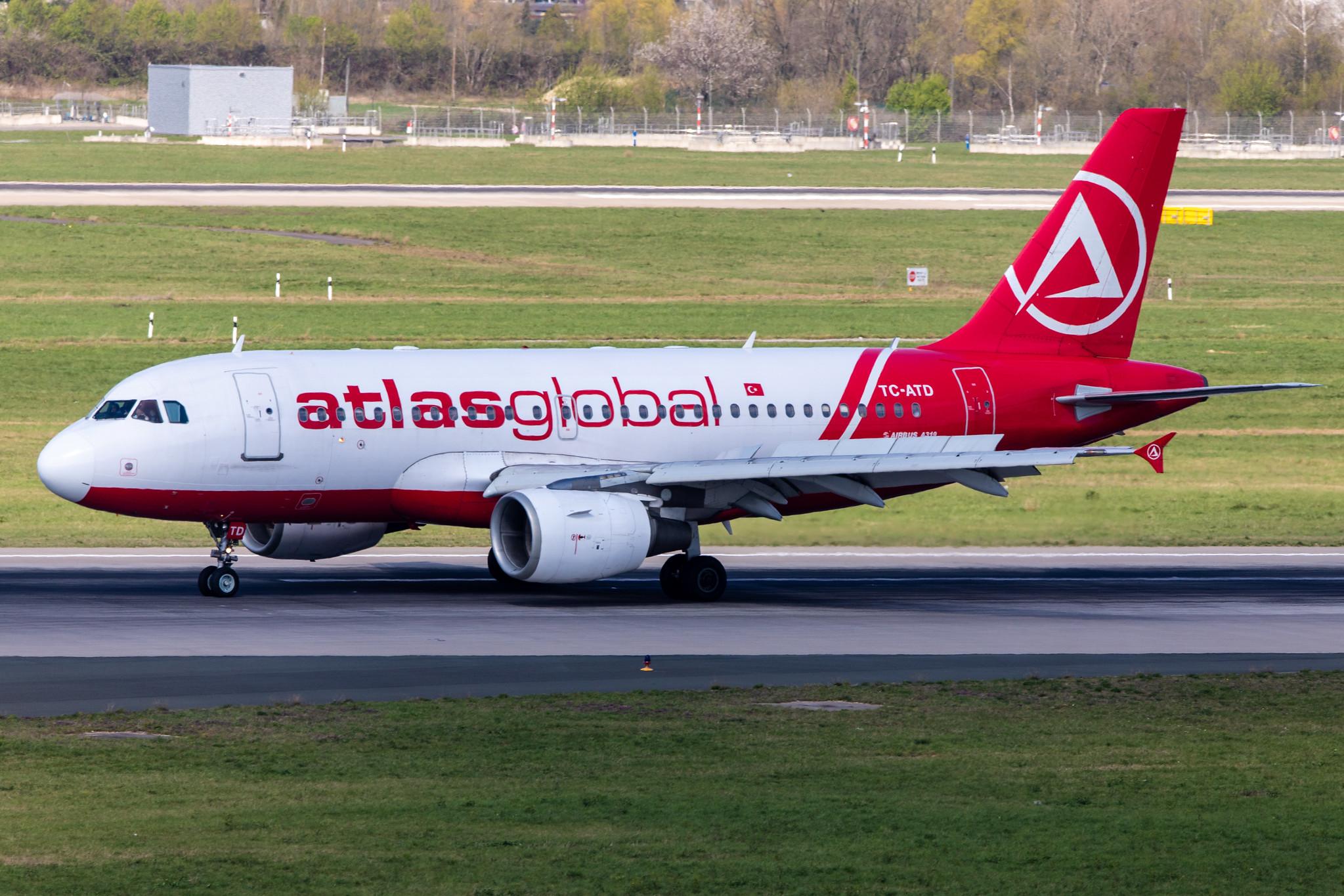 Düsseldorf Airport: AtlasGlobal (KK / KKK) |  Airbus A319-112 A319 | TC-ATD | MSN 1124