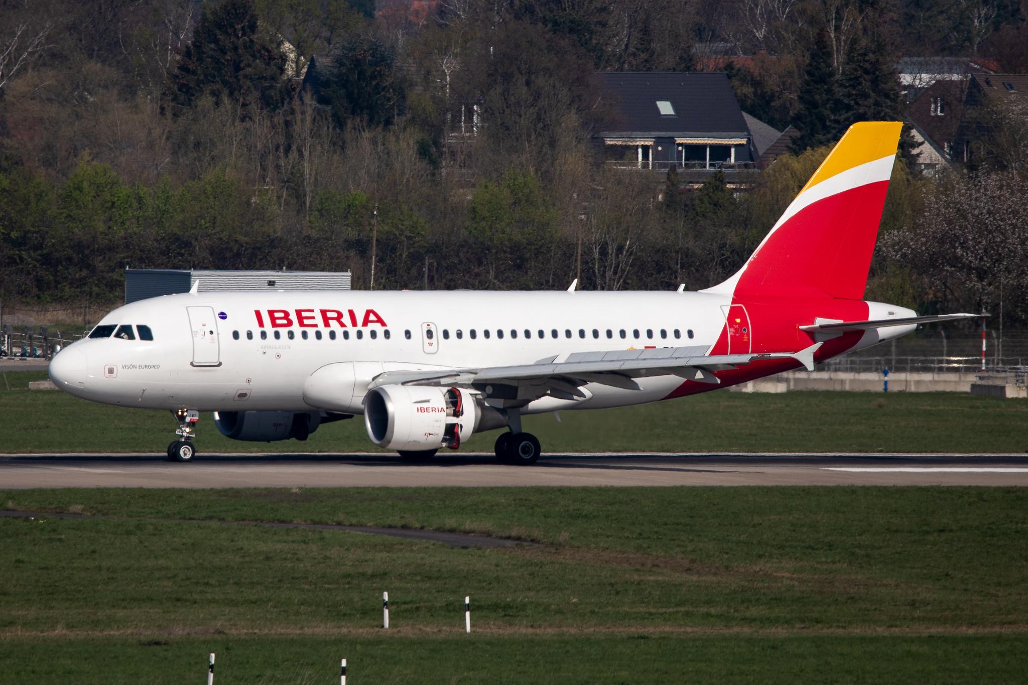 Düsseldorf Airport: Iberia (IB / IBE) |  Airbus A319-111 A319 | EC-LEI | MSN 3744