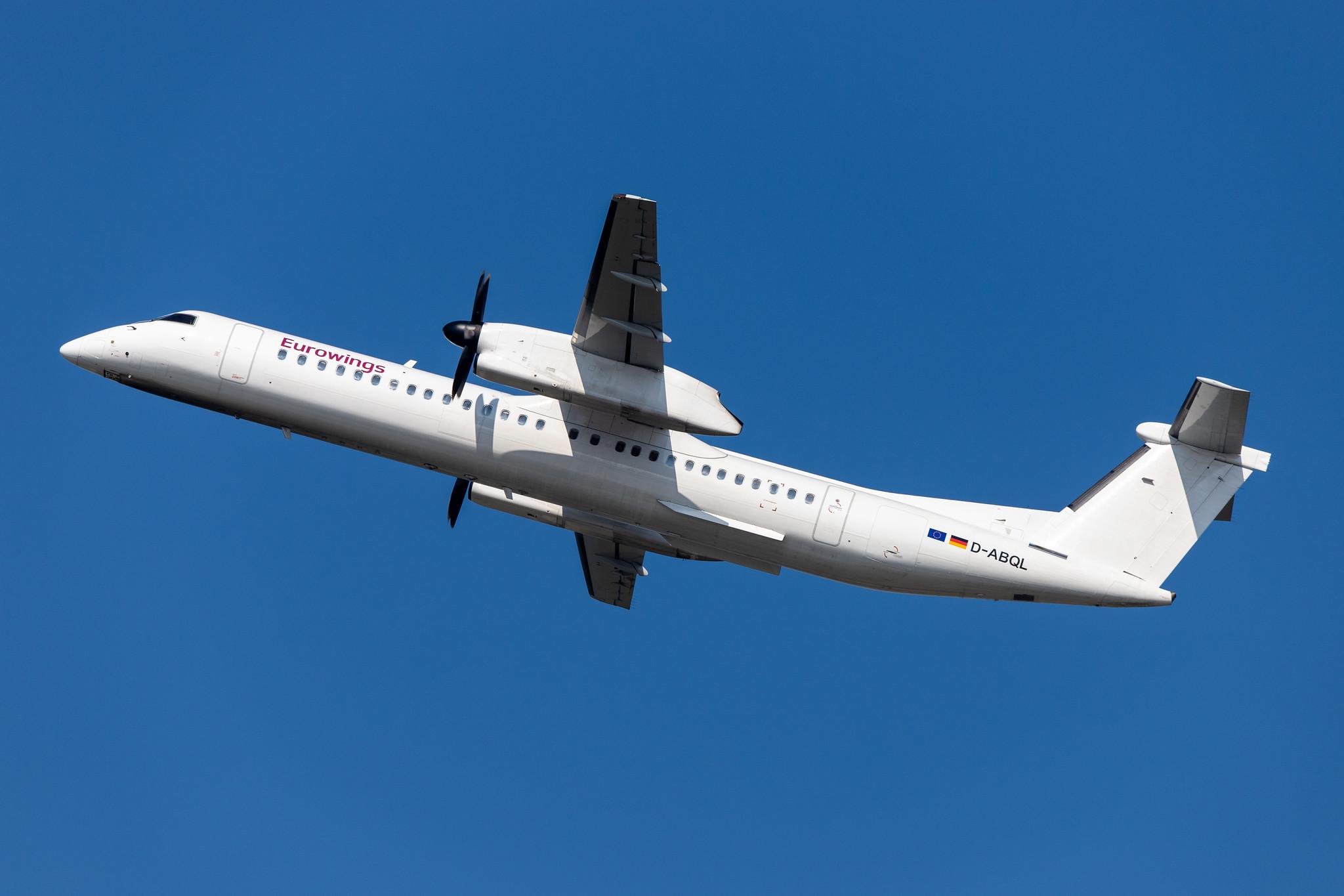 Düsseldorf Airport: Eurowings (EW / EWG) | Operator: Luftfahrtgesellschaft Walter |  De Havilland Canada Dash 8-400 DH8D | D-ABQL | MSN 4184