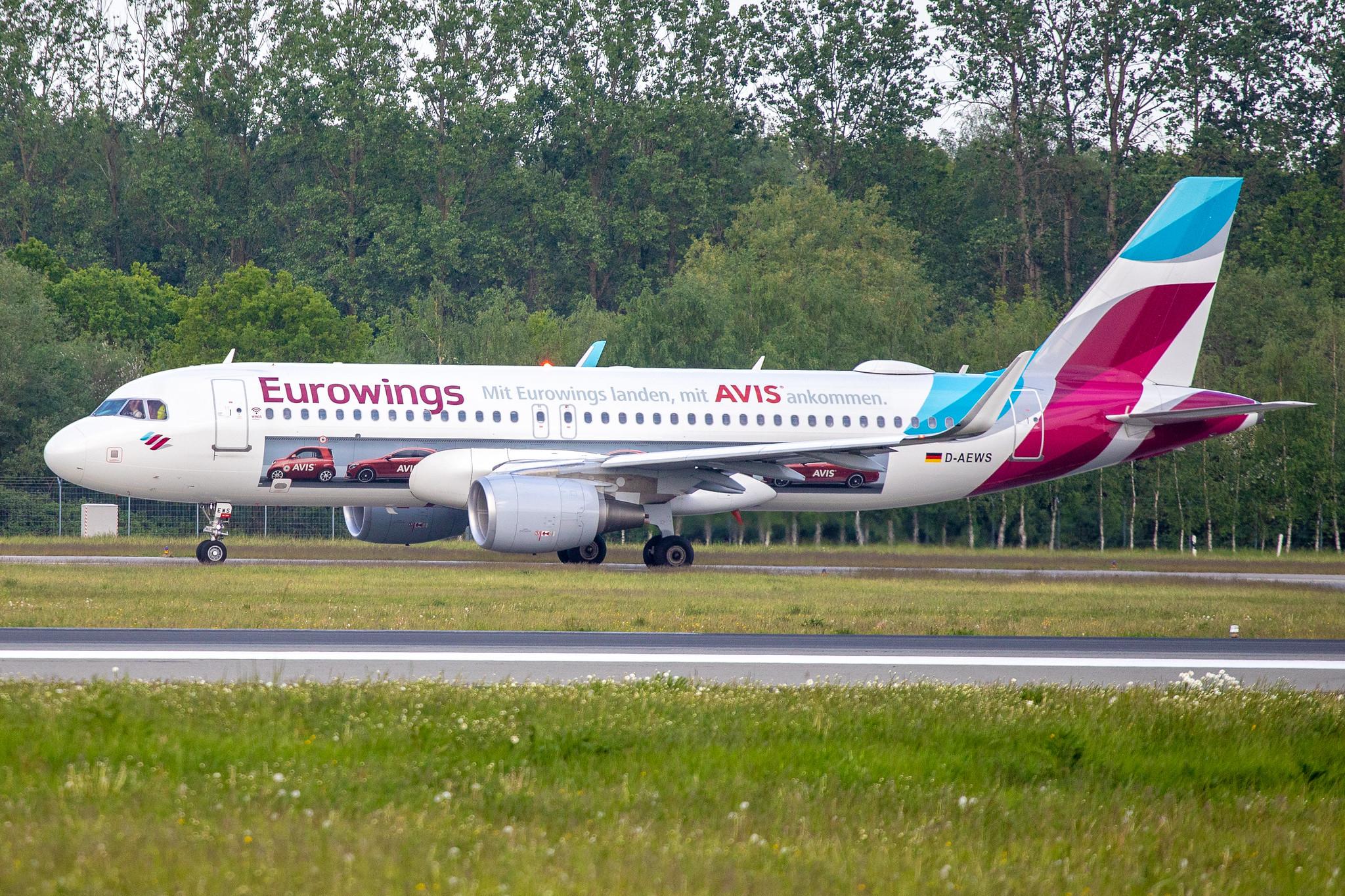 Hamburg Airport: Eurowings (EW / EWG) | Livery: AVIS Livery | Airbus A320-214 A320 | D-AEWS | MSN 7439