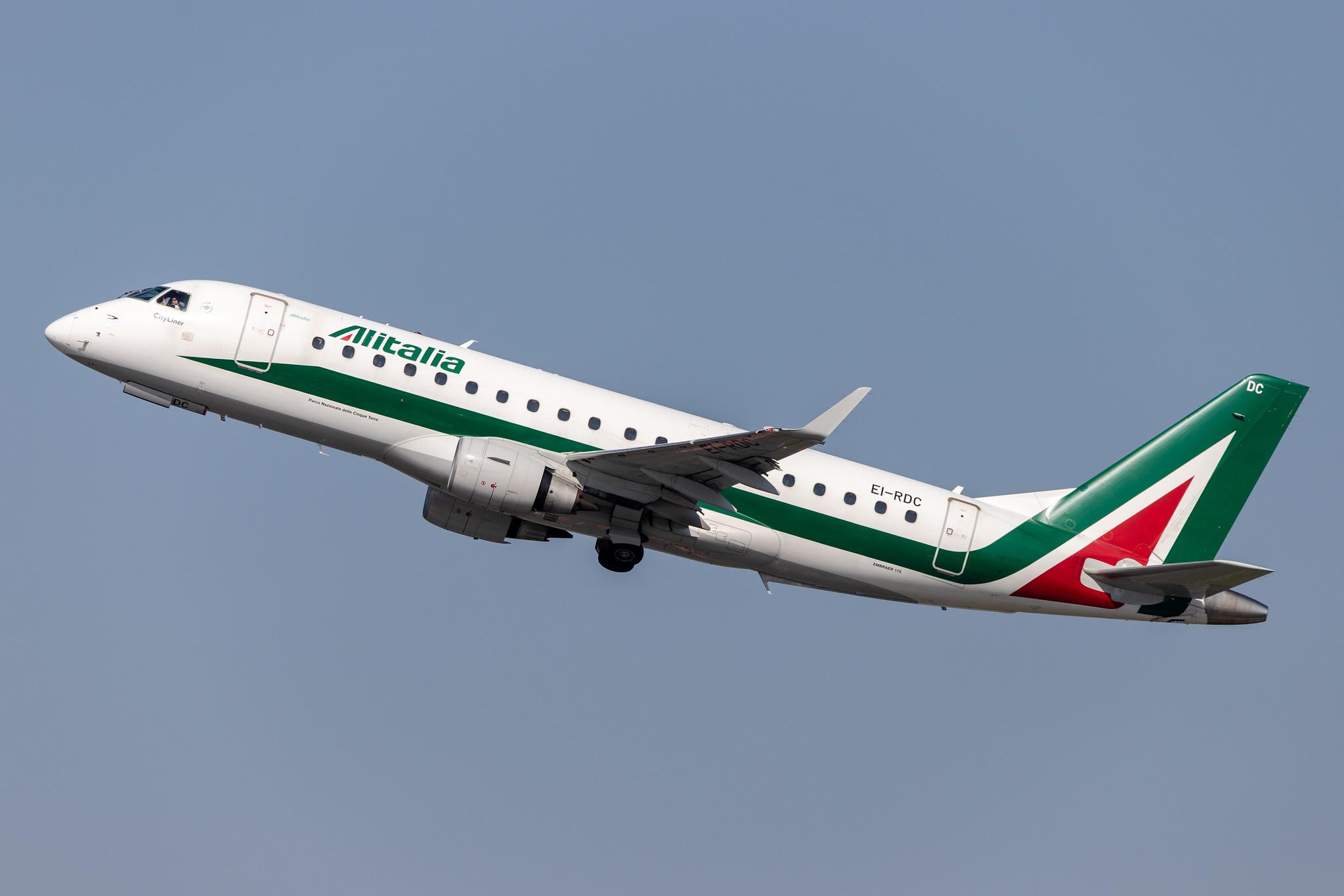 Düsseldorf Airport: Alitalia (AZ / AZA) | Operator: Alitalia CityLiner |  Embraer E175STD E75S | EI-RDC | MSN 17000333