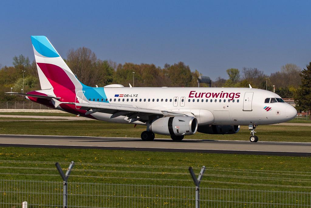 Hamburg Airport: Eurowings (EW / EWG) | Operator: Eurowings Europe |  Airbus A319-132 A319 | OE-LYZ | MSN 4227