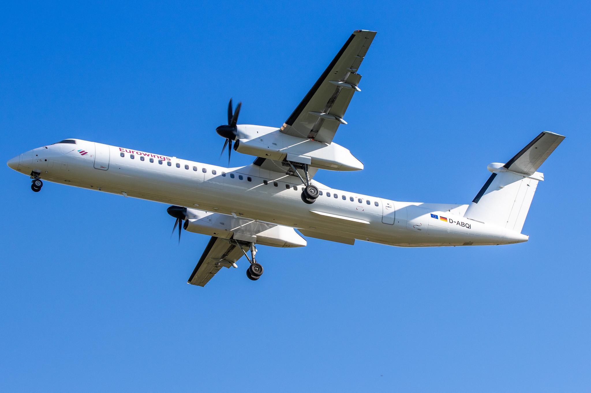 Hamburg Airport: Eurowings (EW / EWG) | Operator: Luftfahrtgesellschaft Walter |  De Havilland Canada Dash 8-400 DH8D | D-ABQI | MSN 4264