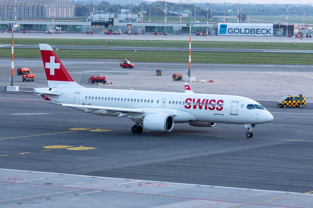 Hamburg Airport: Swiss (LX / SWR) |  Airbus A220-300 BCS3 | HB-JCF | MSN 55015