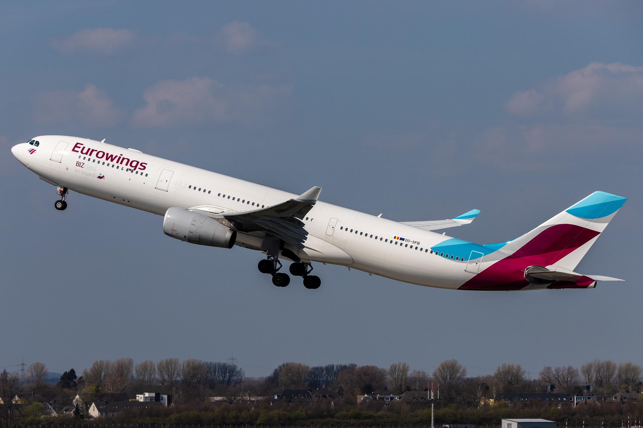 Düsseldorf Airport: Eurowings (EW / EWG) | Operator: Brussels Airlines |  Airbus A330-342 A333 | OO-SFB | MSN 0915