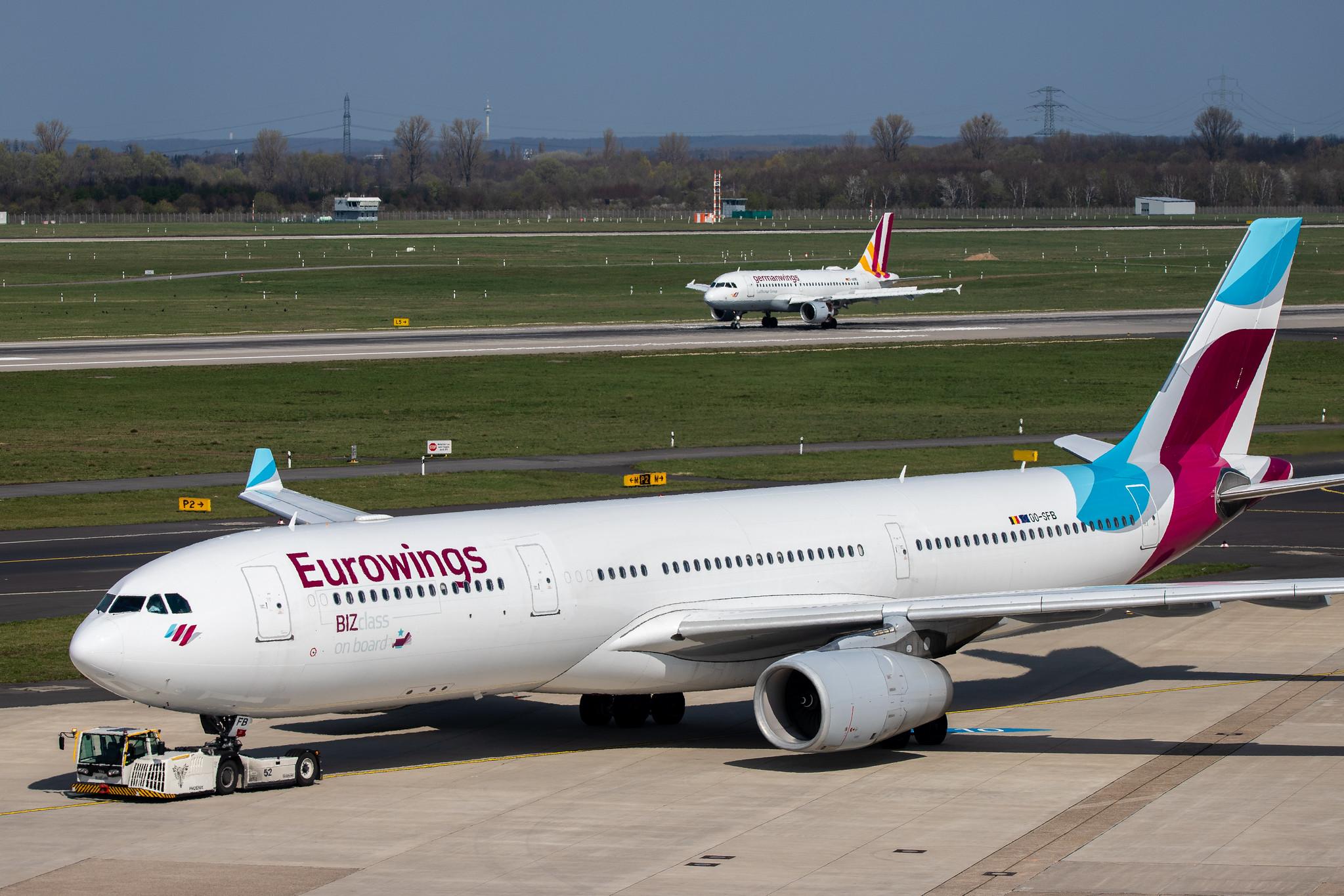 Düsseldorf Airport: Eurowings (EW / EWG) | Operator: Brussels Airlines |  Airbus A330-342 A333 | OO-SFB | MSN 0915