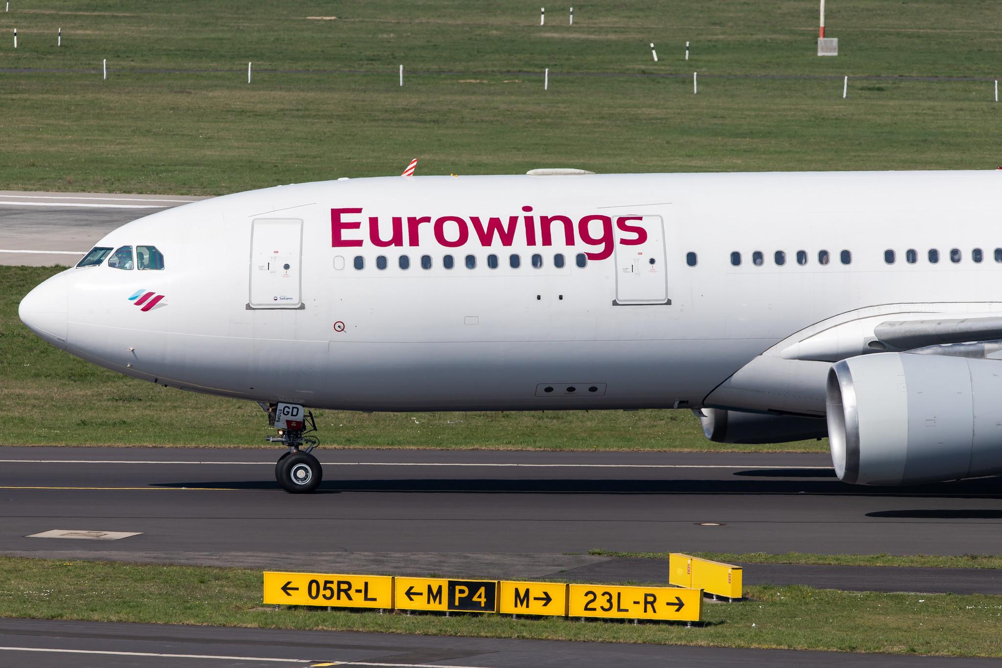 Düsseldorf Airport: Eurowings (EW / EWG) | Operator: SunExpress Deutschland |  Airbus A330-203 A332 | D-AXGD | MSN 0573
