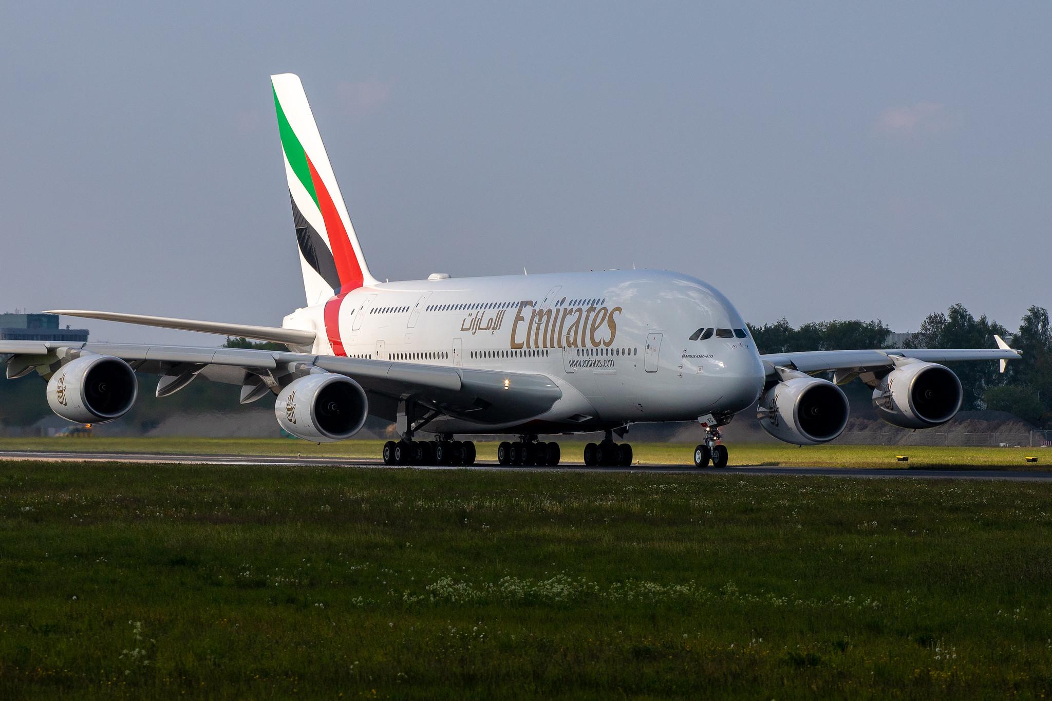 Hamburg Airport: Emirates (EK / UAE) |  Airbus A380-842 A388 | A6-EVC | MSN 248