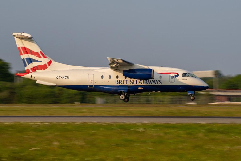 Hamburg Airport: British Airways (BA / BAW) | Operator: Sun-Air |  Dornier Do-328JET-300 J328 | OY-NCU | MSN 3122