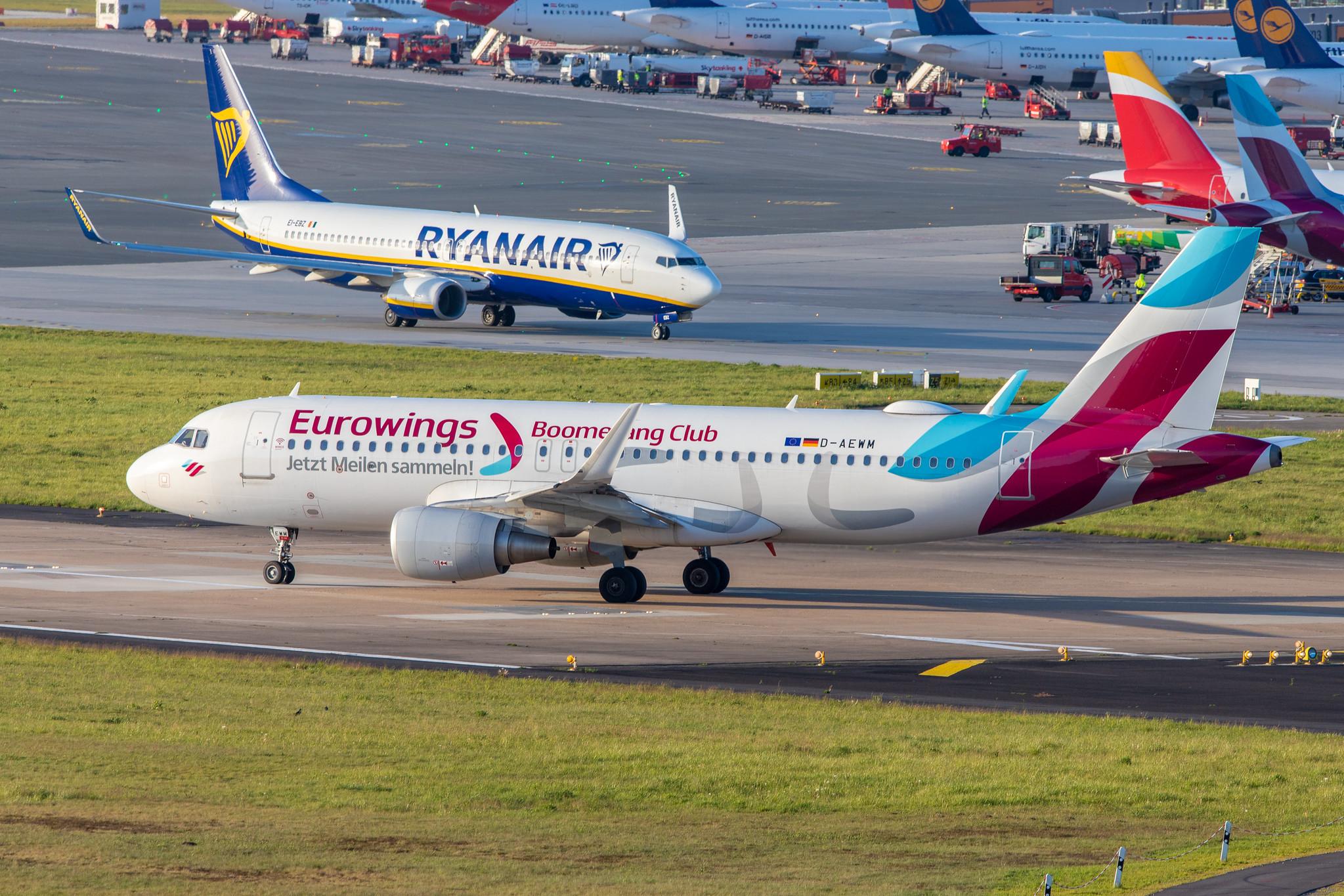 Hamburg Airport: Eurowings (EW / EWG) |  Livery: Boomerang Club Livery |  Airbus A320-214 A320 | D-AEWM | MSN 7259