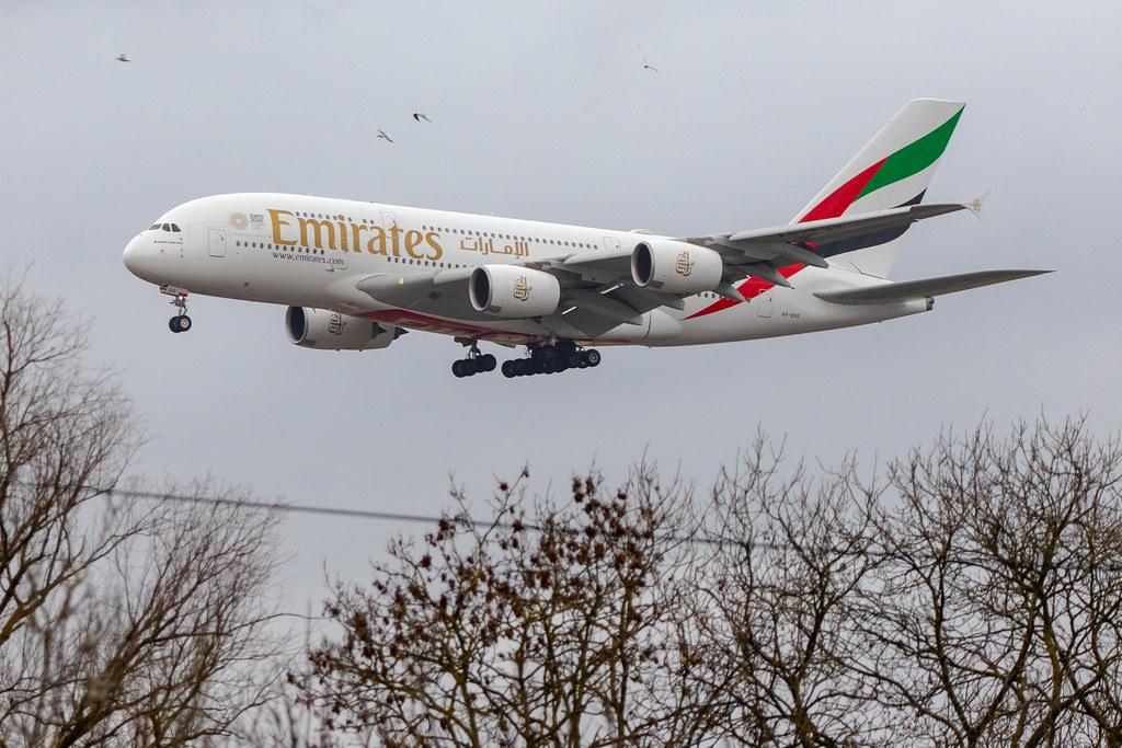 London Heathrow Airport: Emirates (EK / UAE) |  Airbus A380-861 A388 | A6-EUG | MSN 219