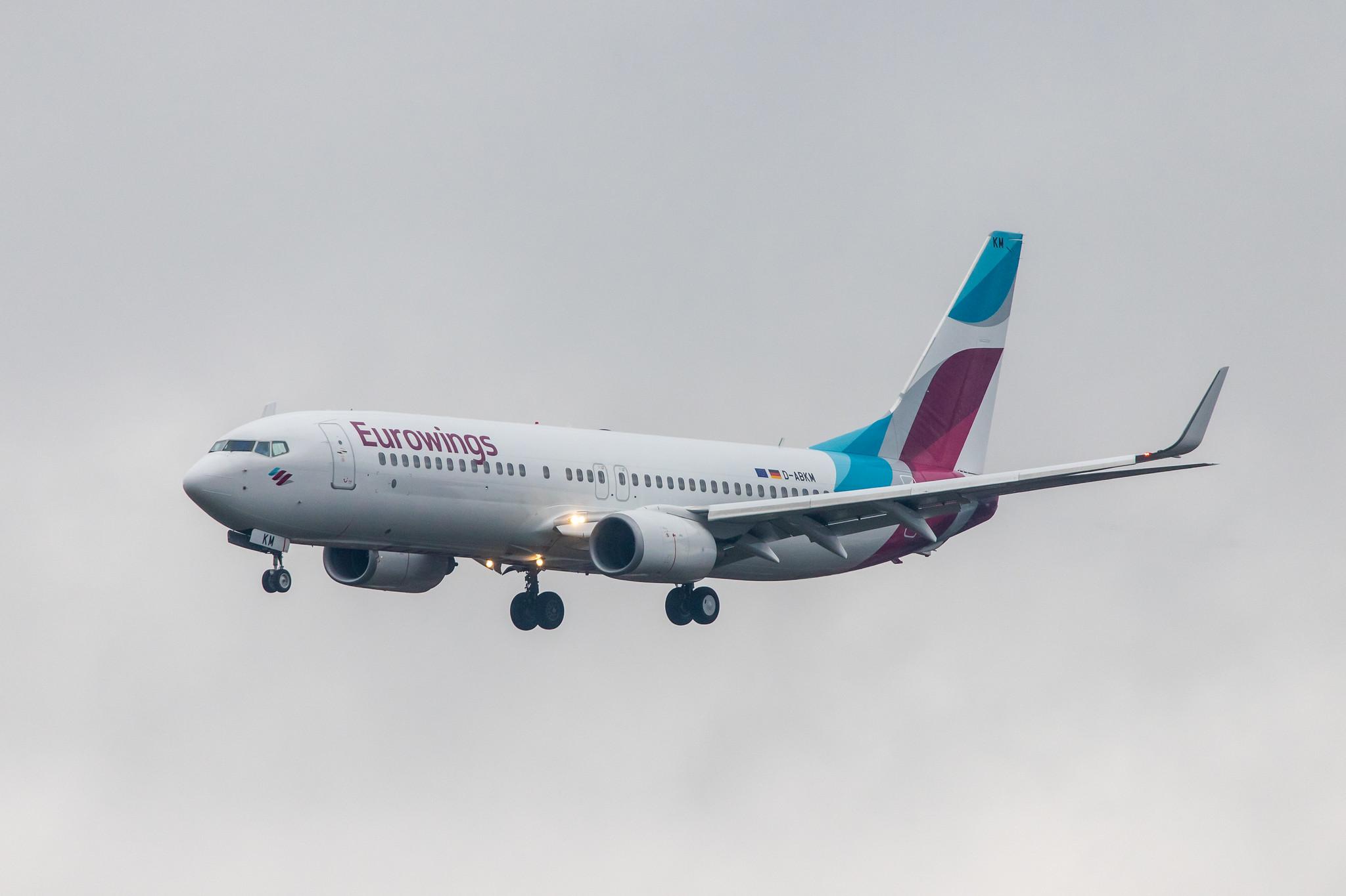Hamburg Airport: Eurowings (EW / EWG) | Operator: TUI fly |  Boeing 737-86J B738 | D-ABKM | MSN 37755