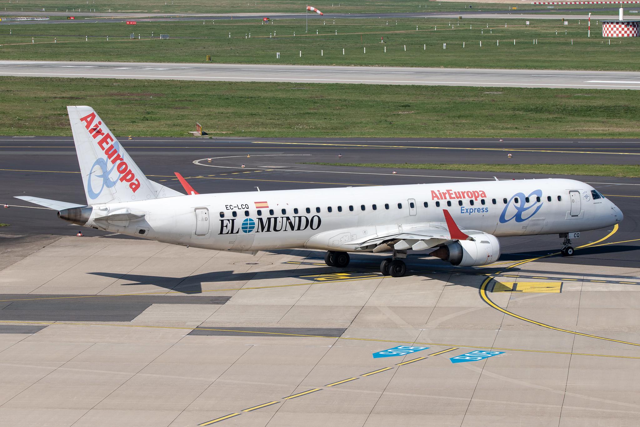Düsseldorf Airport: Air Europa Express (UX / AEA) |  Embraer E195LR E195 | EC-LCQ | MSN 19000303
