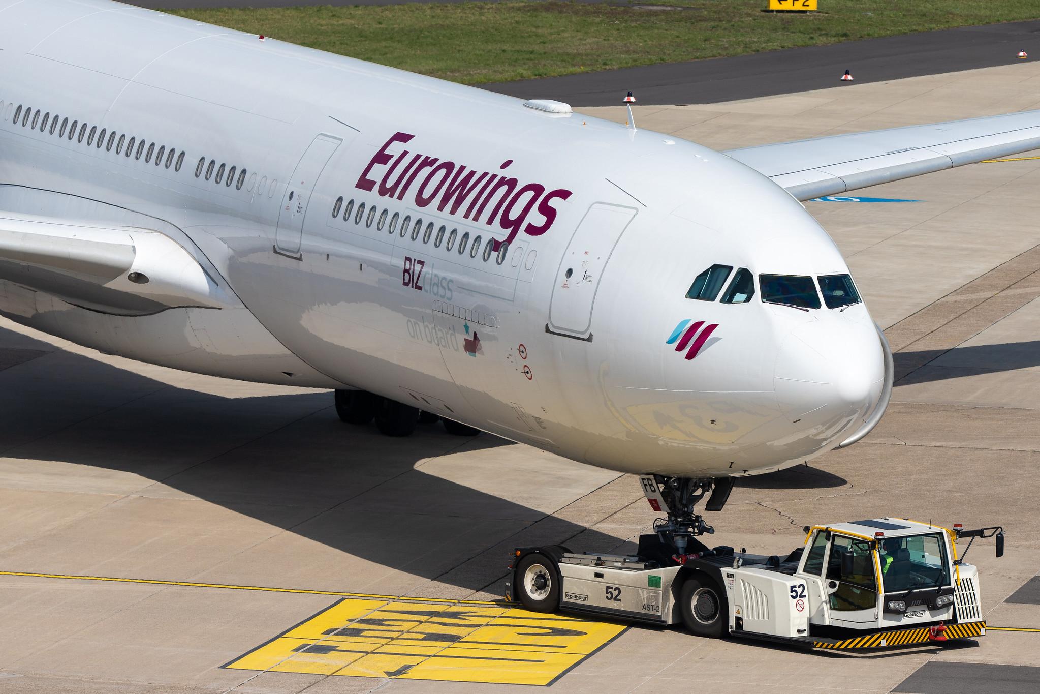 Düsseldorf Airport: Eurowings (EW / EWG) | Operator: Brussels Airlines |  Airbus A330-342 A333 | OO-SFB | MSN 0915