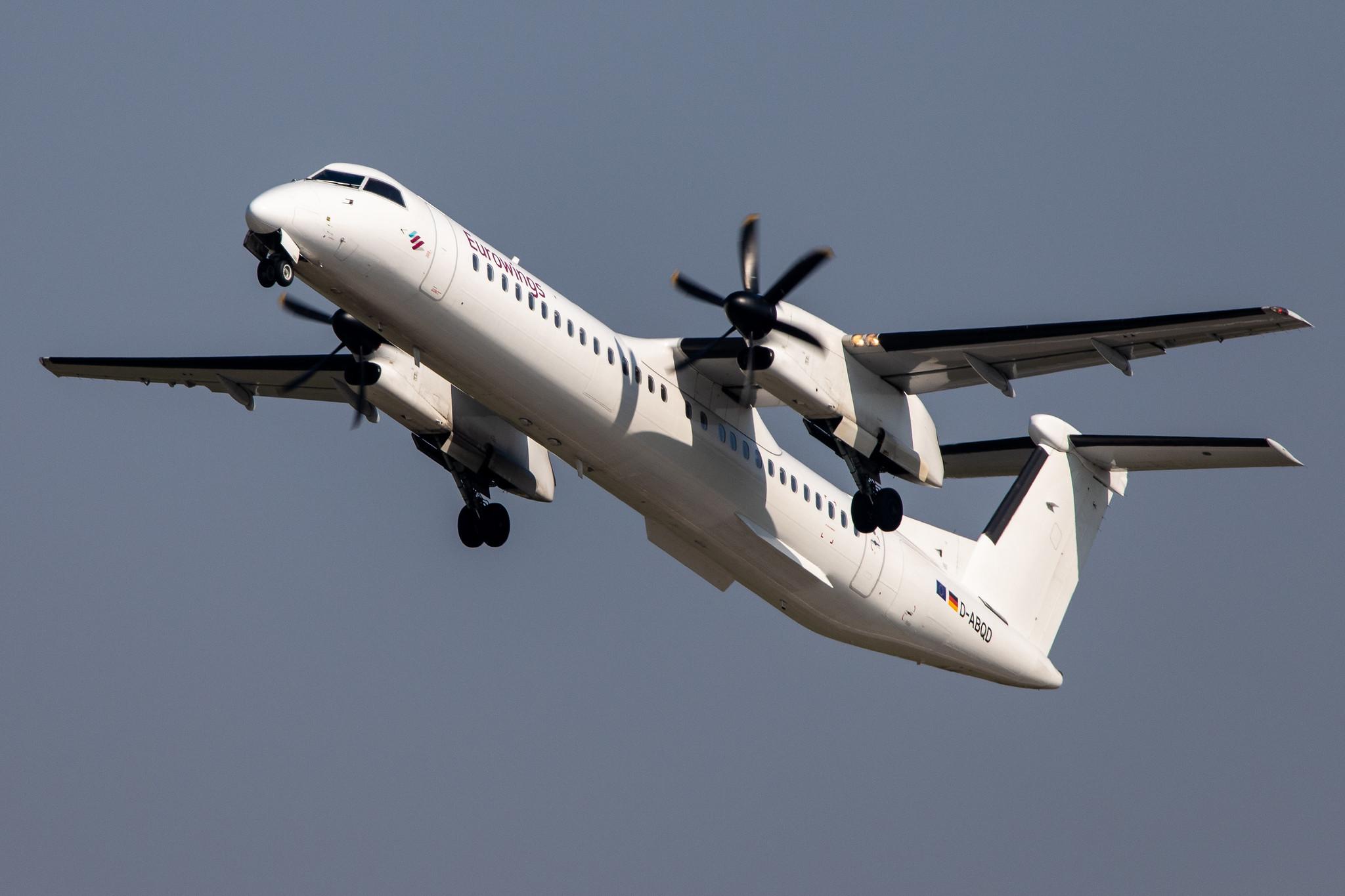 Düsseldorf Airport: Düsseldorf Airport: Eurowings (EW / EWG) | Operator: Luftfahrtgesellschaft Walter |  De Havilland Canada Dash 8-400 DH8D | D-ABQD | MSN 4234
