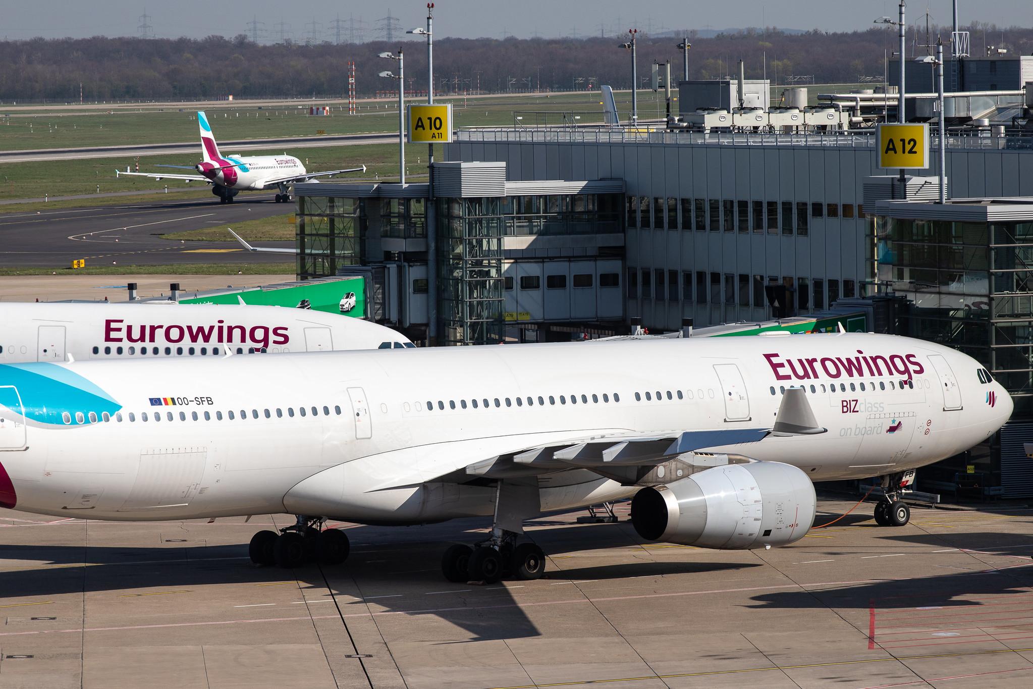 Düsseldorf Airport: Eurowings (EW / EWG) | Operator: Brussels Airlines |  Airbus A330-342 A333 | OO-SFB | MSN 0915