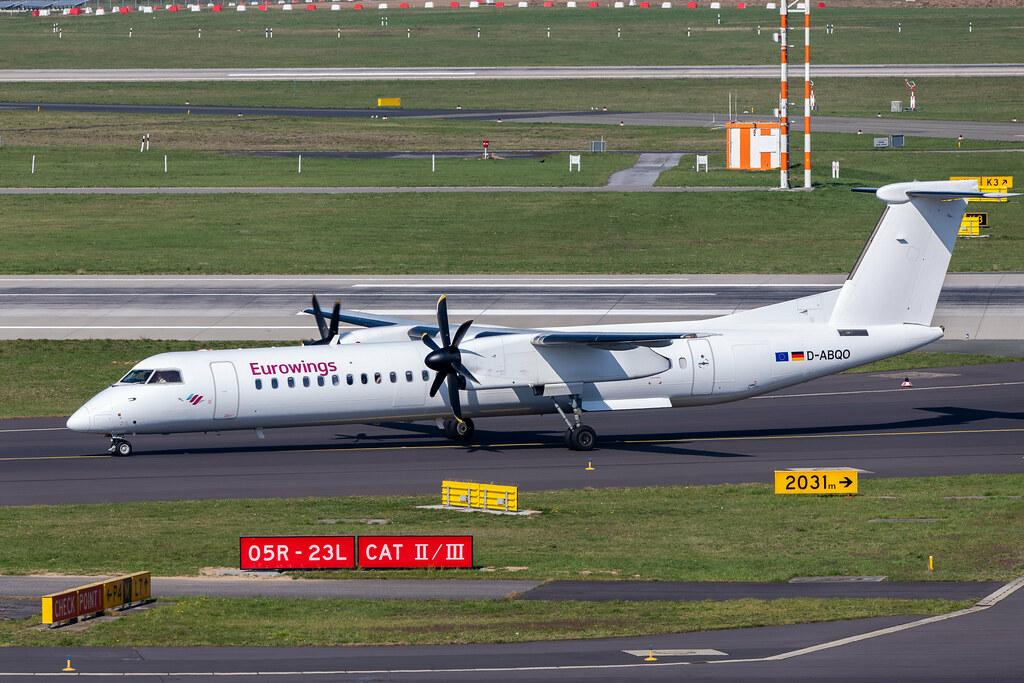 Düsseldorf Airport: Eurowings (EW / EWG) | Operator: Luftfahrtgesellschaft Walter |  De Havilland Canada Dash 8-400 DH8D | D-ABQO | MSN 4129