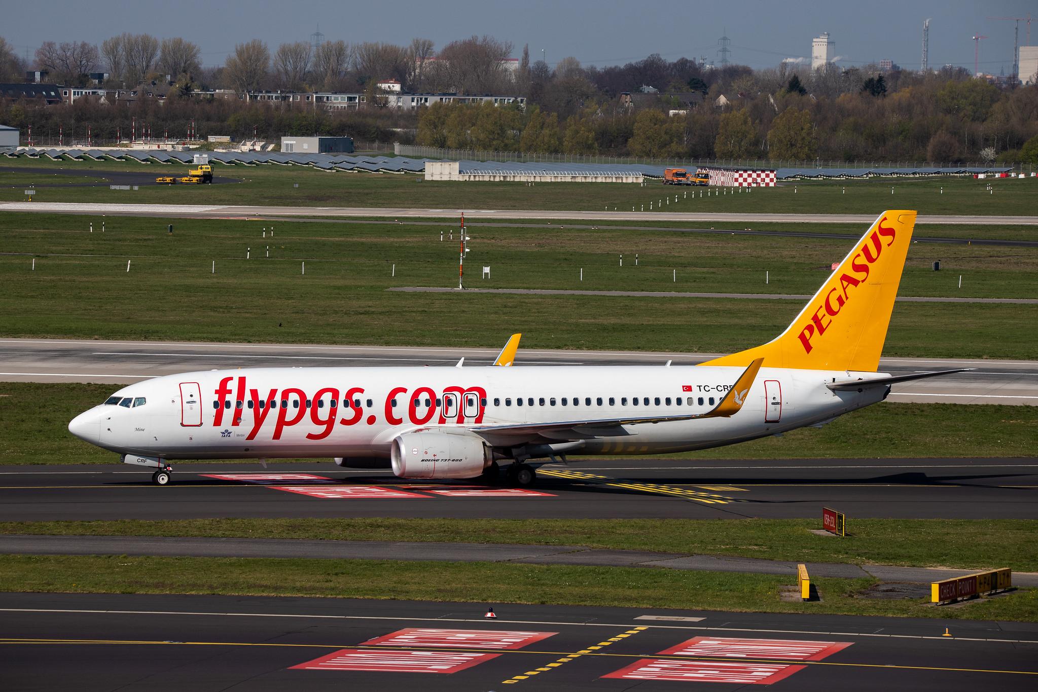 Düsseldorf Airport: Pegasus Airlines (PC / PGT) |  Boeing 737-82R B738 | TC-CRF | MSN 63704