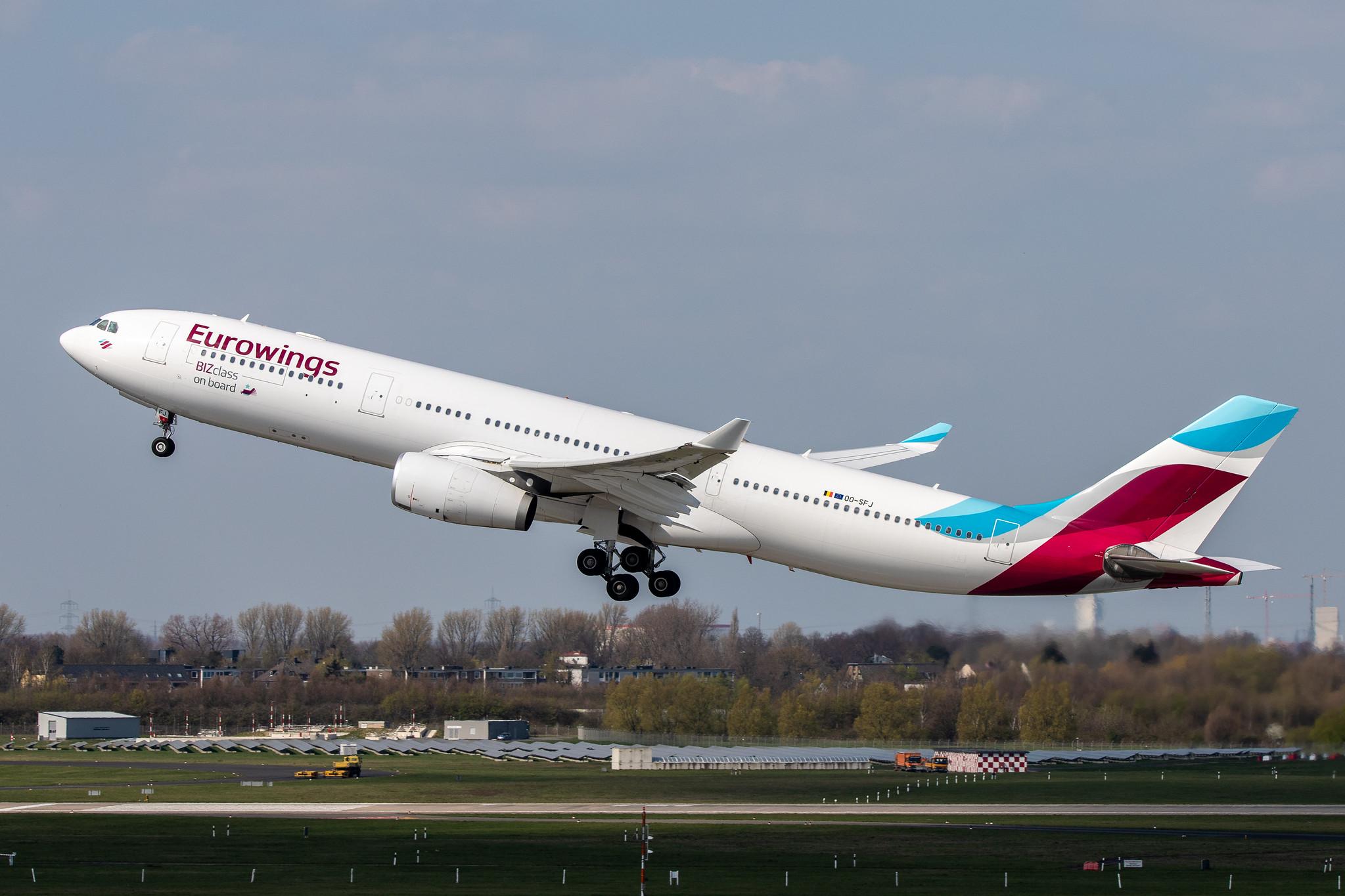Düsseldorf Airport: Eurowings (EW / EWG) | Operator: Brussels Airlines |  Airbus A330-343 A333 | OO-SFJ | MSN 0701