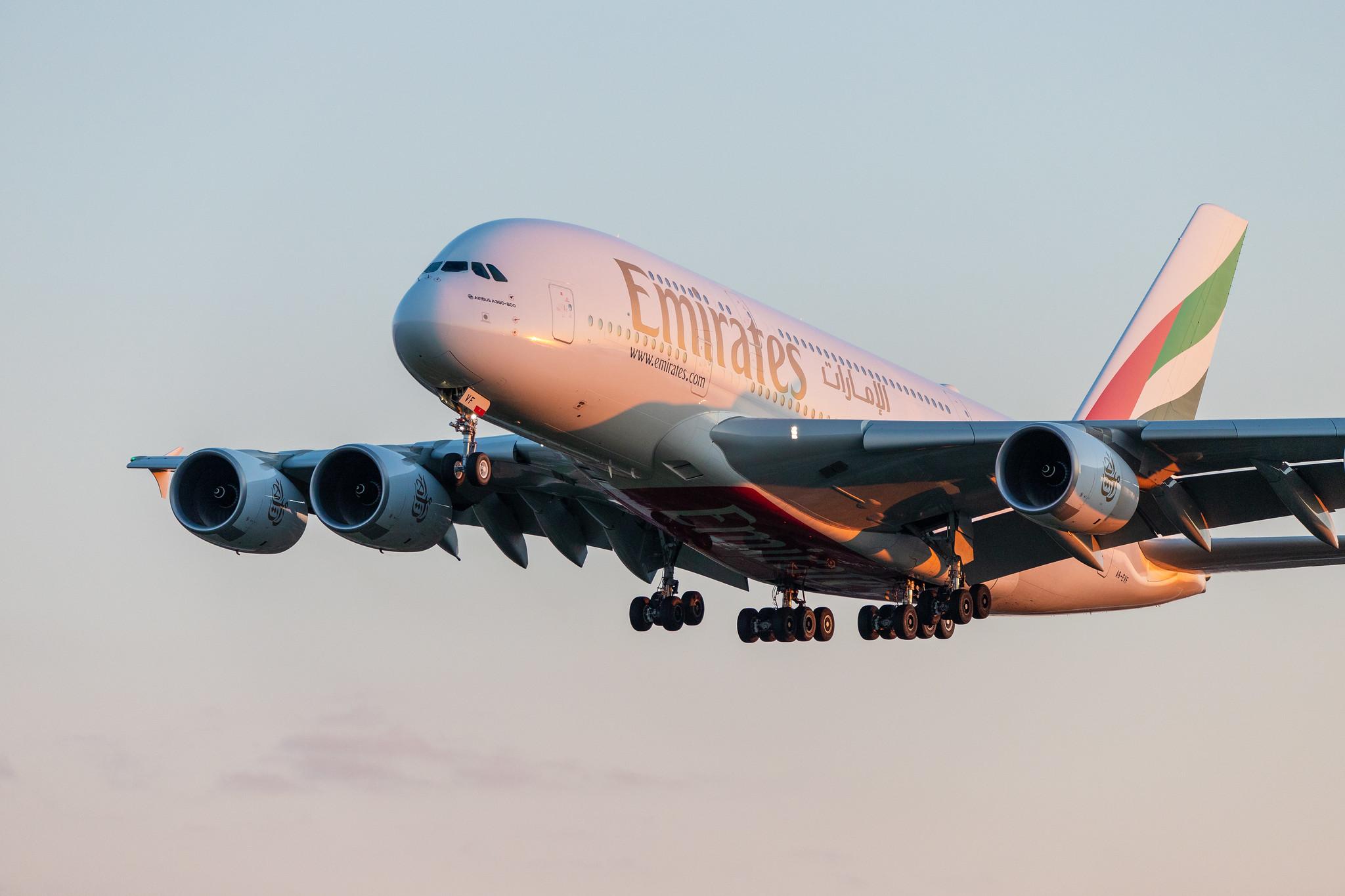 Hamburg Airport: Emirates (EK / UAE) |  Airbus A380-842 A388 | A6-EVF | MSN 252