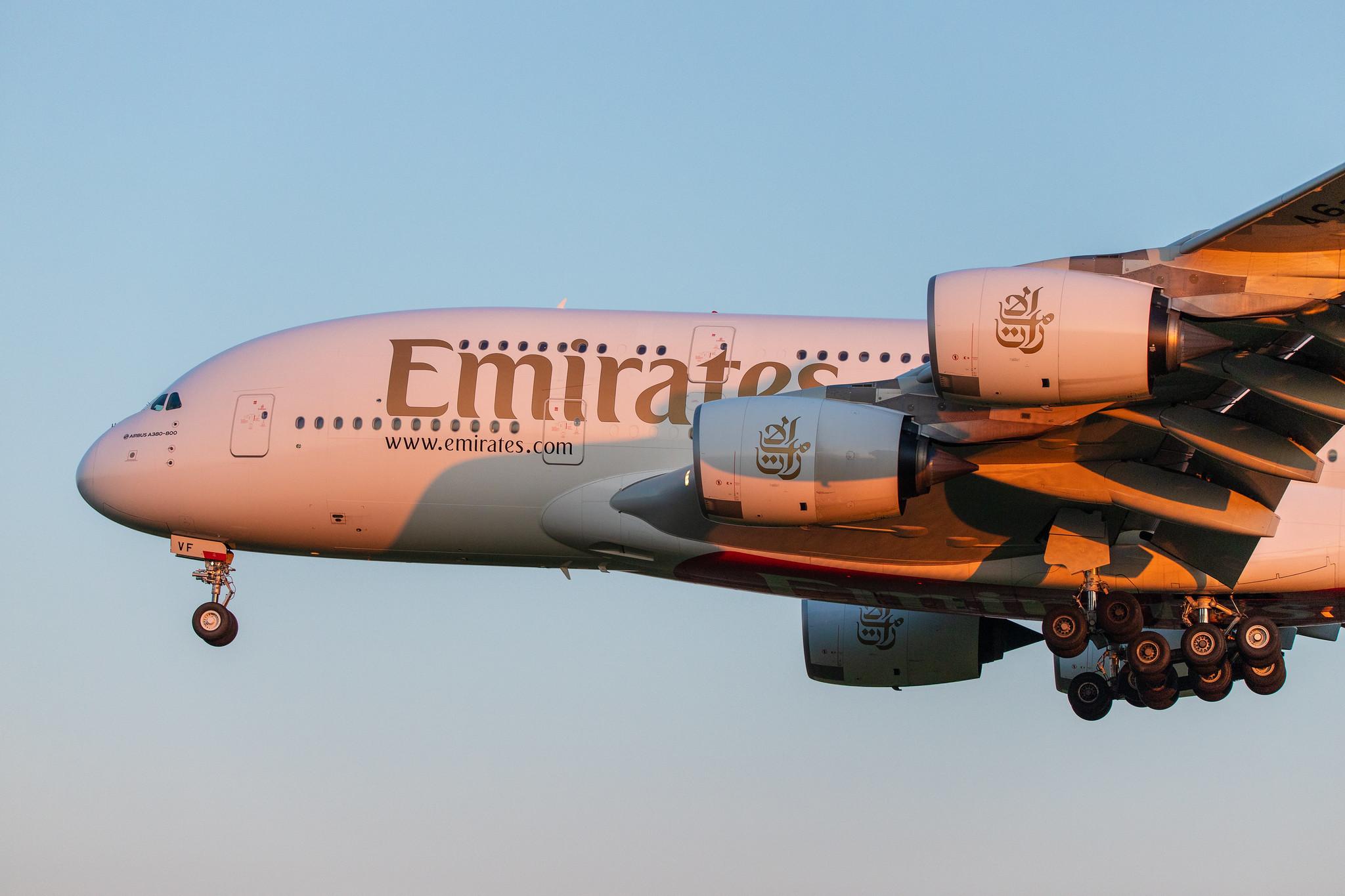 Hamburg Airport: Emirates (EK / UAE) |  Airbus A380-842 A388 | A6-EVF | MSN 252