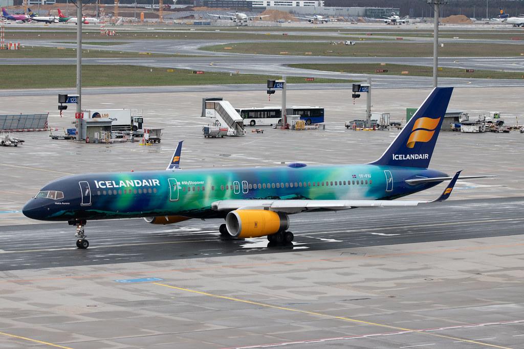 Frankfurt Airport: Icelandair (FI / ICE) |  Livery: Aurora Borealis Livery |  Boeing 757-256 B752 | TF-FIU | MSN 26243