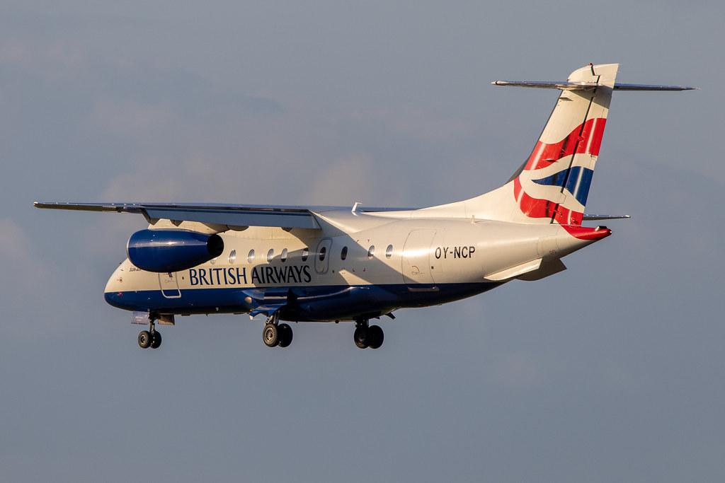 Hamburg Airport: British Airways (BA / BAW) | Operator: Sun-Air |  Dornier 328-300 J328 | OY-NCP | MSN 3219