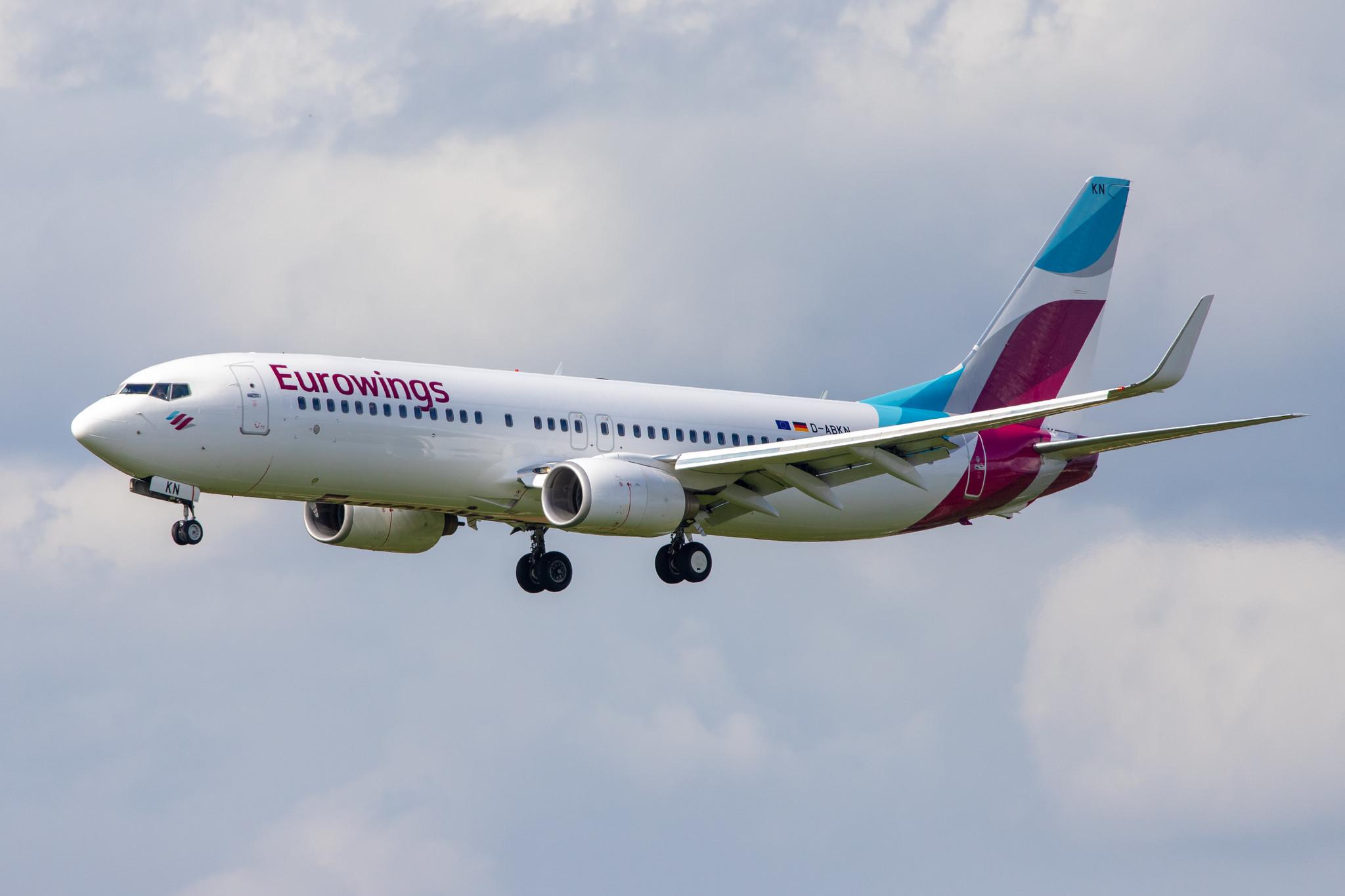 Hamburg Airport: Eurowings (EW / EWG) | Operator: TUI fly |  Boeing 737-86J B738 | D-ABKN | MSN 37756