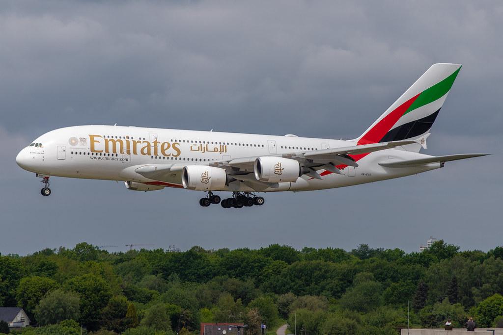 Hamburg Airport: Emirates (EK / UAE) |  Airbus A380-842 A388 | A6-EUS | MSN 234
