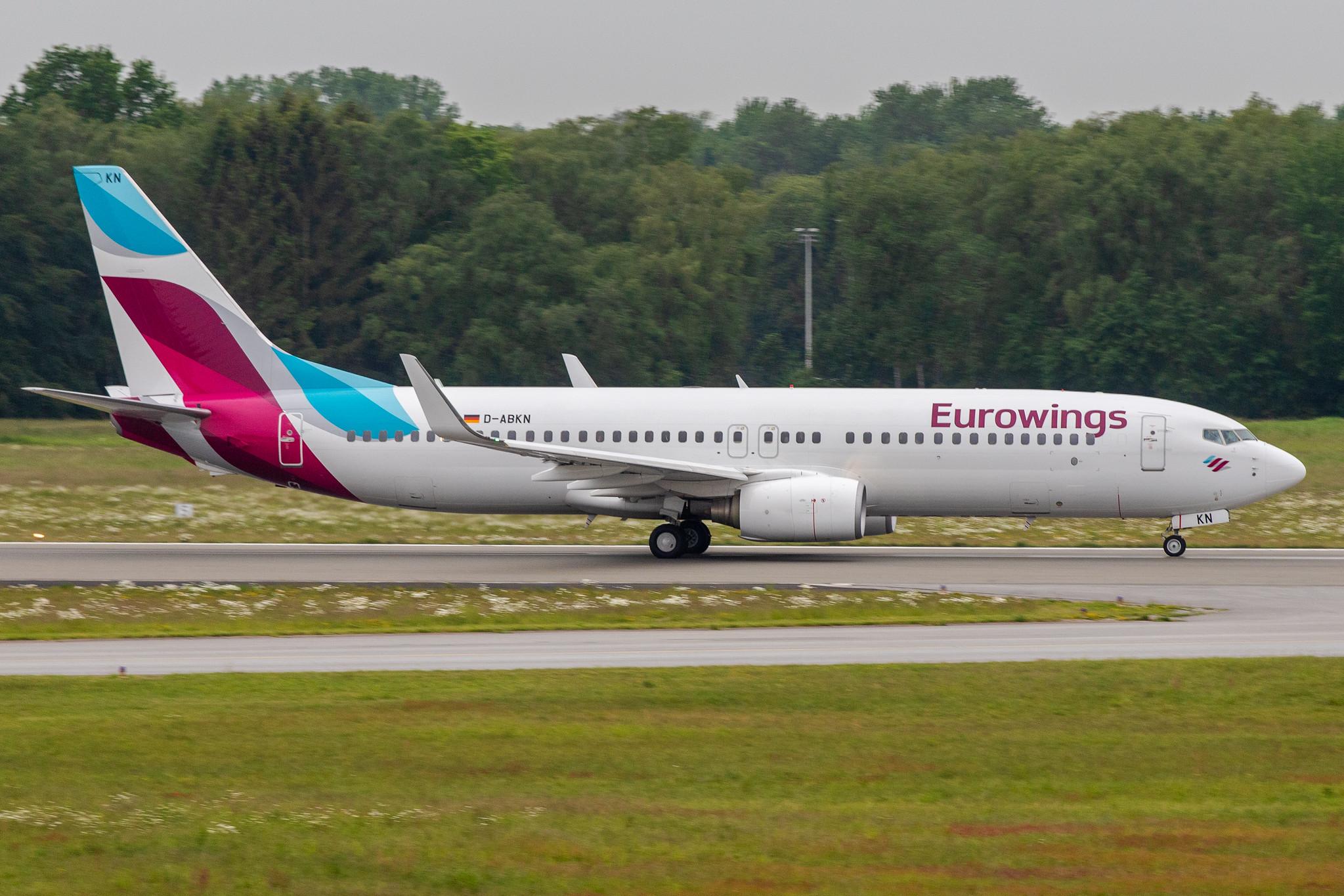Hamburg Airport: Eurowings (EW / EWG) | Operator: TUI fly |  Boeing 737-86J B738 | D-ABKN | MSN 37756