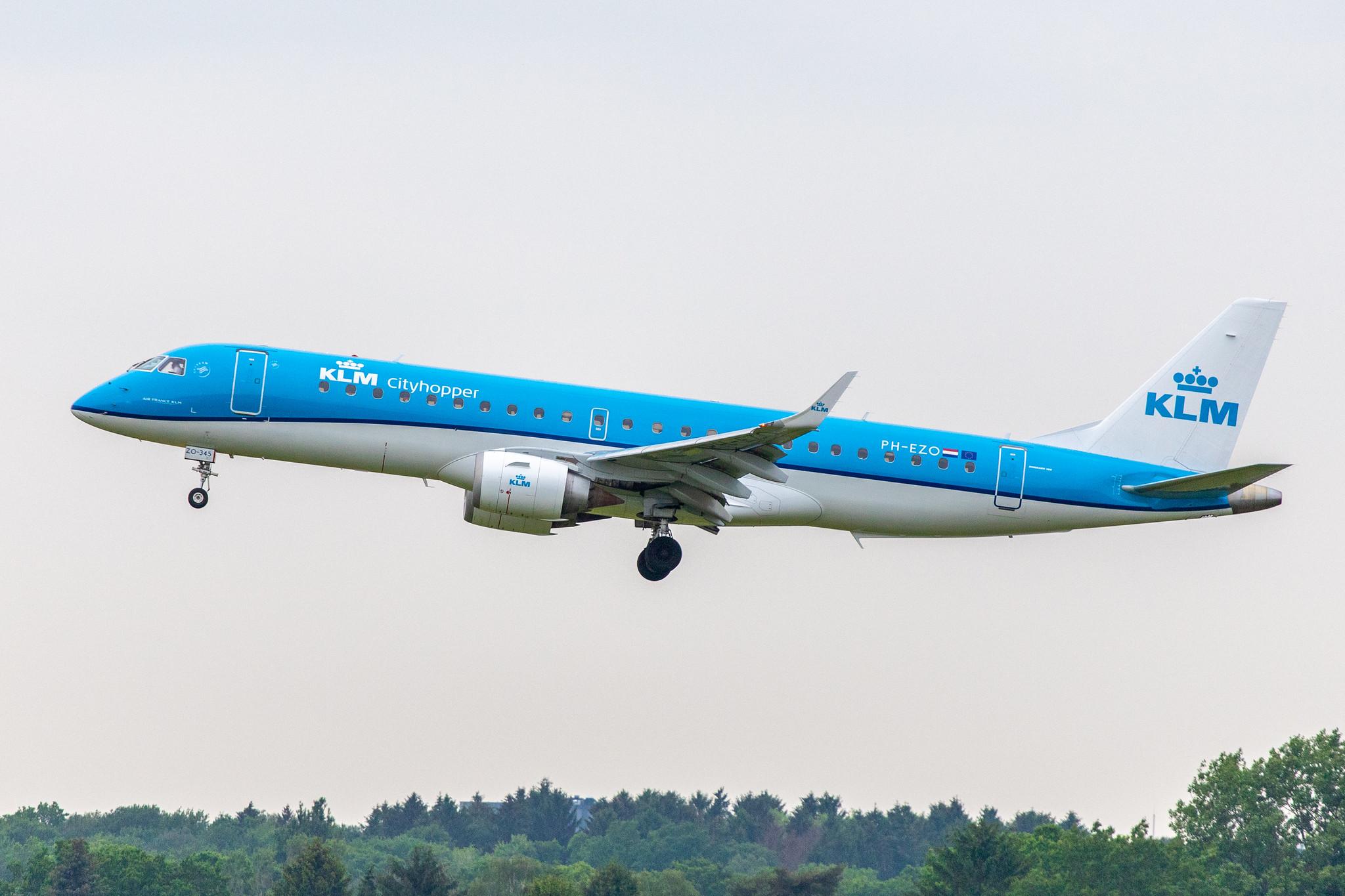 Hamburg Airport: KLM (KL / KLM) | Operator: KLM Cityhopper |  Embraer E190STD E190 | PH-EZO | MSN 19000345