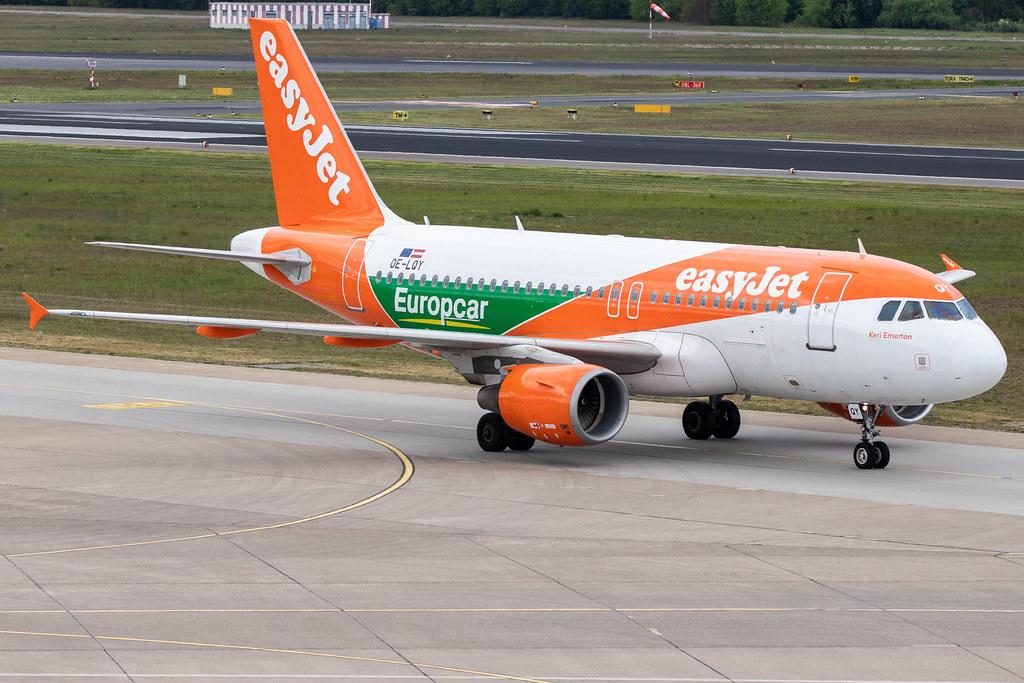 Flughafen Berlin Tegel (TXL): easyJet (U2 / EZY) |  Livery: Europcar Livery | Operator: easyJet Europe |  Airbus A319-111 A319 | OE-LQY | MSN 3683