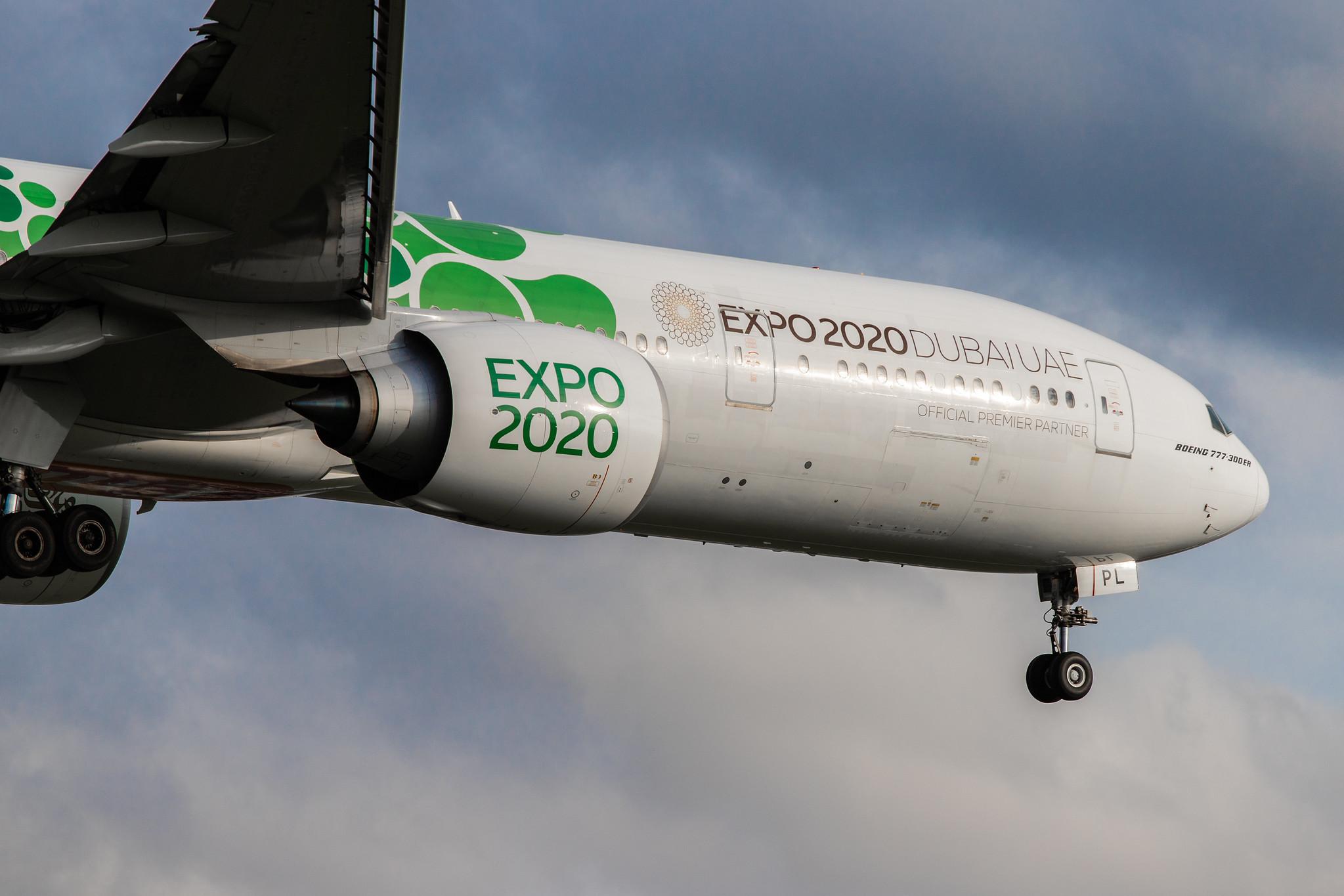 Hamburg Airport: Emirates (EK / UAE) |  Livery: Expo 2020 - Sustainability Livery |  Boeing 777-31H(ER) B77W | A6-EPL | MSN 42331